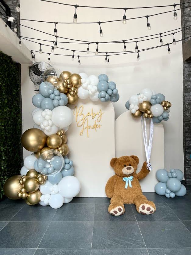 Set de 2 Mamparas Baby + Osito con Nube de Globos