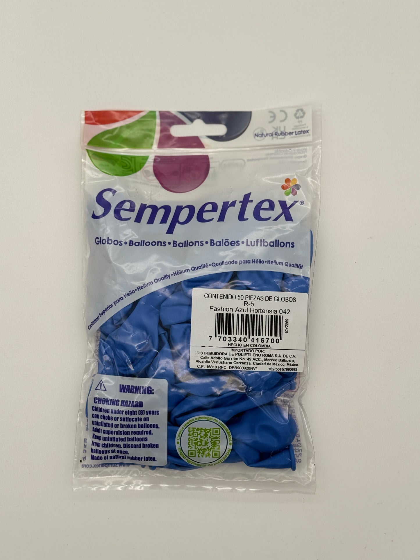 Fashion Azul Hortensia 5" (Bolsa 50pzs) Sempertex