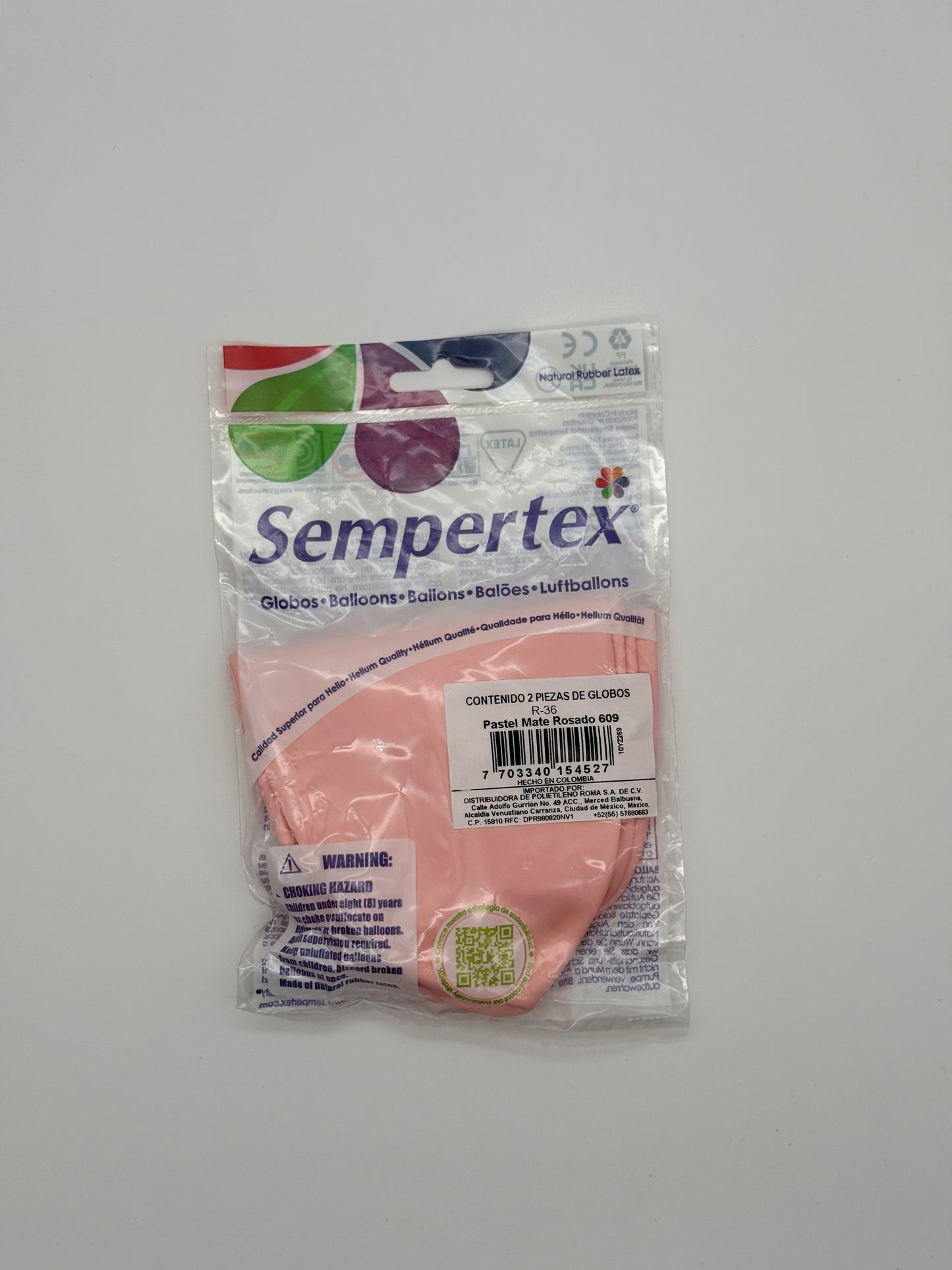 Pastel Mate Rosado 36" (Bolsa 2pzs) Sempertex