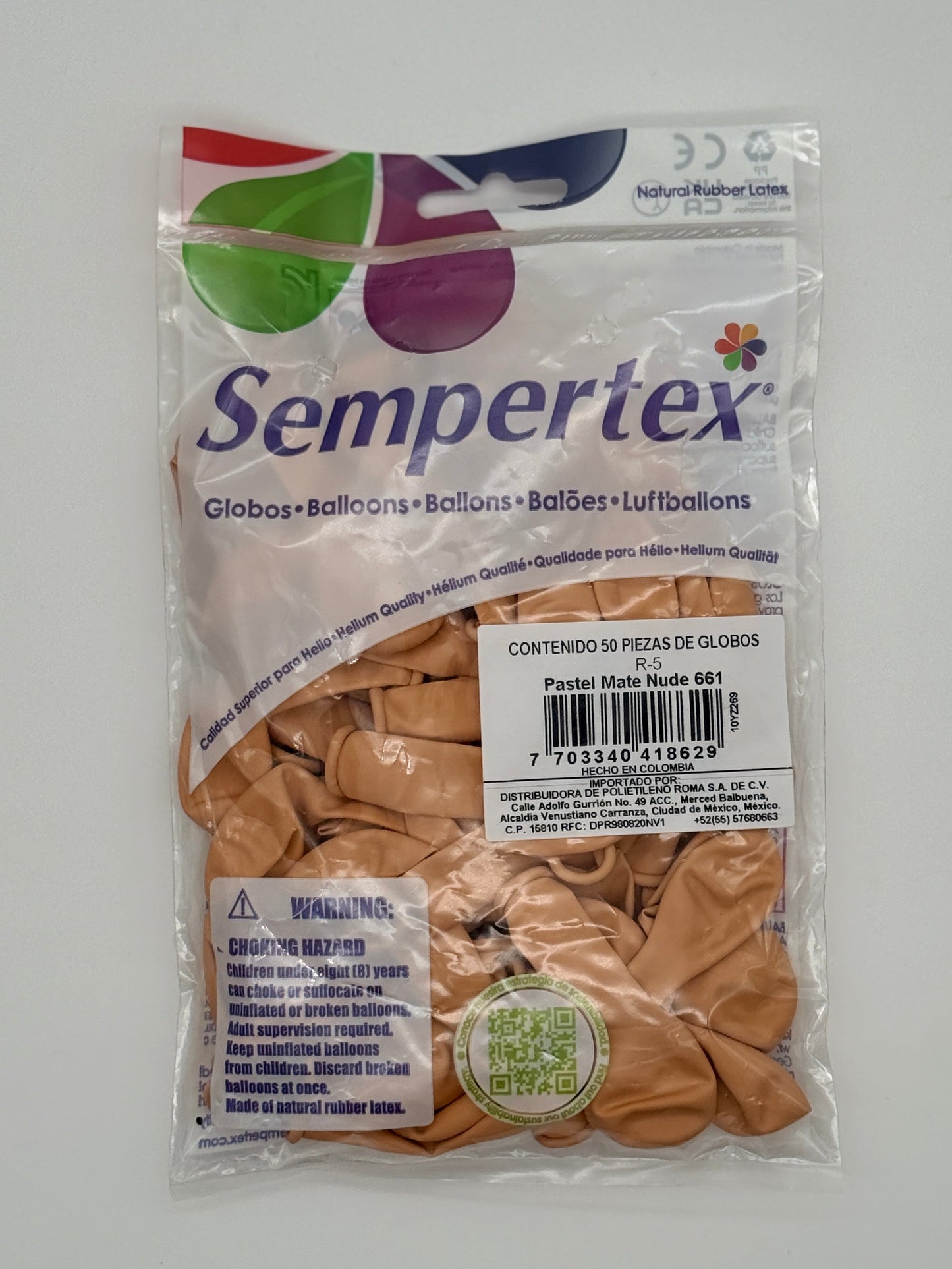 Pastel Mate Nude 5" (Bolsa 50pzs) Sempertex