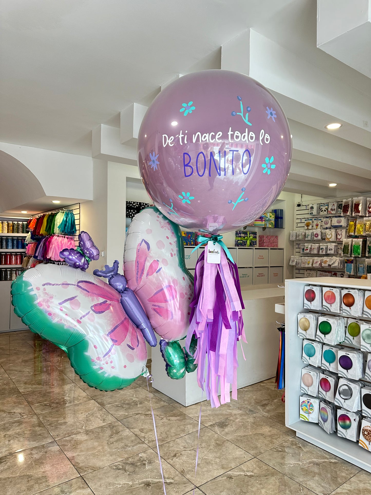 Globo Burbuja con Látex + 1 Mariposa