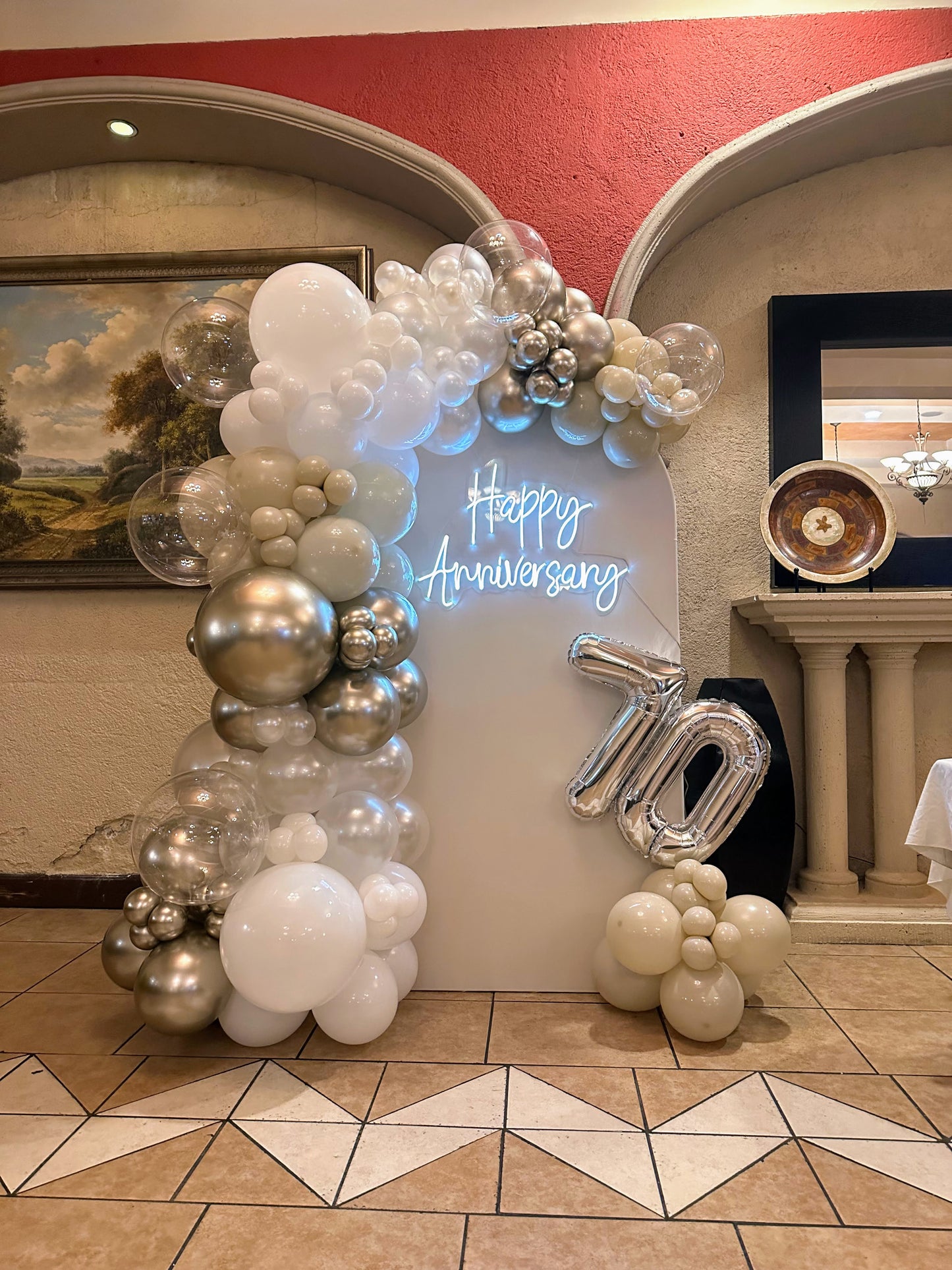 Mampara Aniversario con Números de Globo