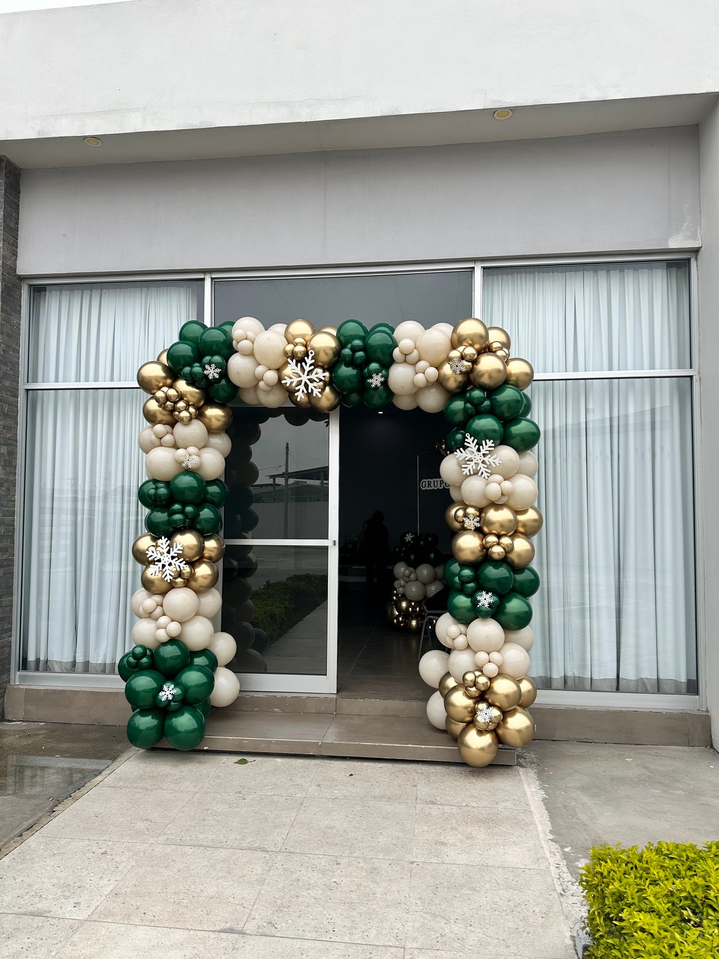 Marco de globos + Copos de Nieve