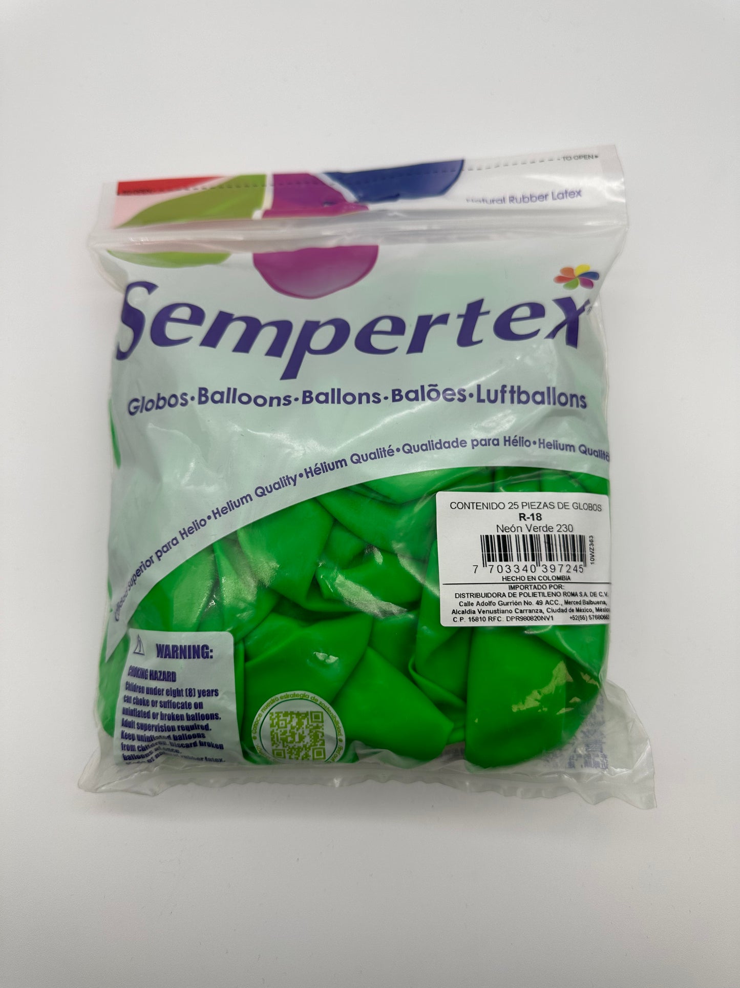 Neon Verde 18" (Bolsa 25pzs) Sempertex