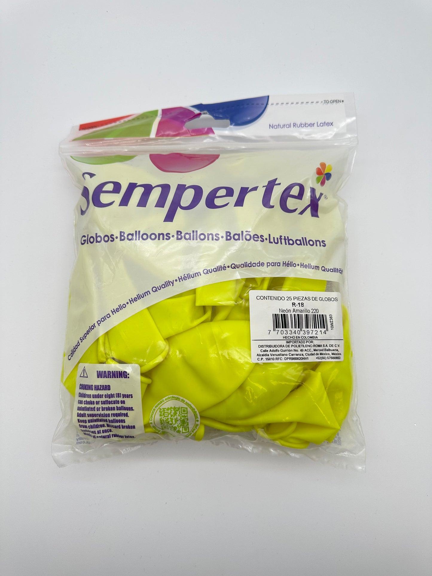 Neon Amarillo 18" (Bolsa 25pzs) Sempertex