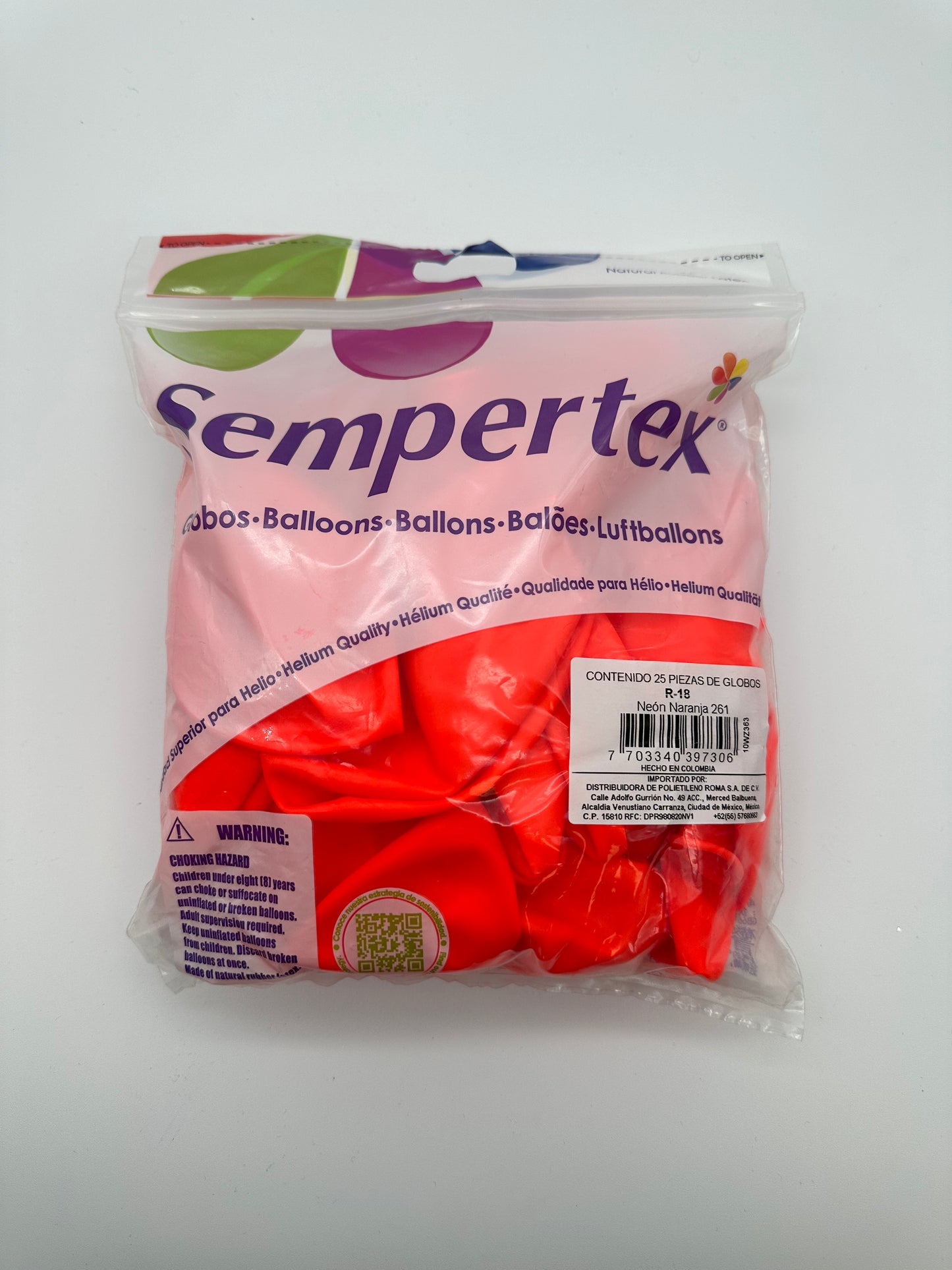 Neon Naranja 18" (Bolsa 25pzs) Sempertex