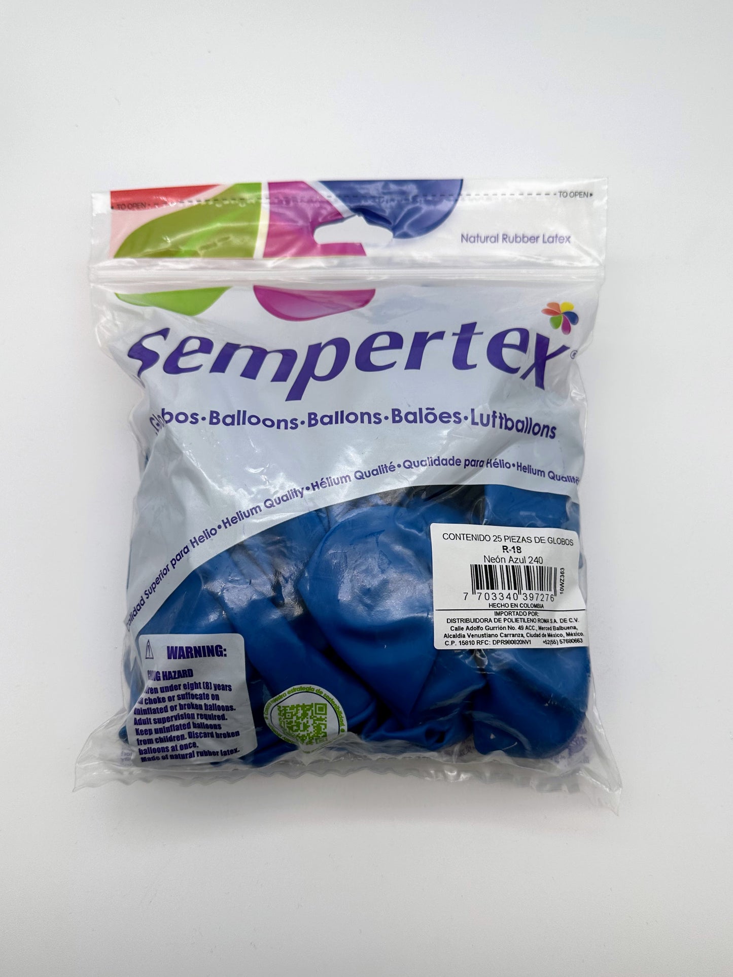 Neon Azul 18" (Bolsa 25pzs) Sempertex