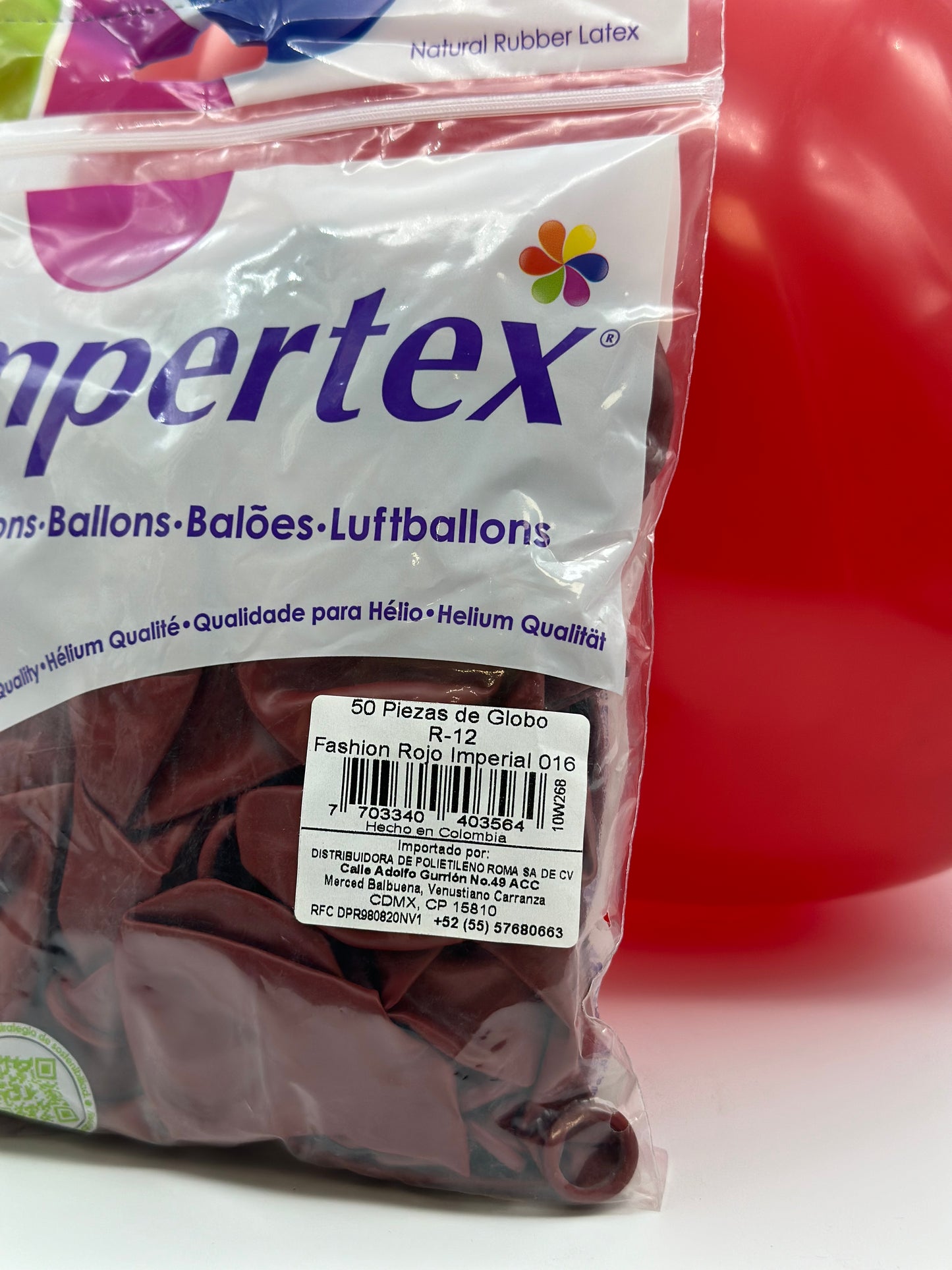 Fashion Rojo Imperial 12" (Bolsa 50pzs) Sempertex