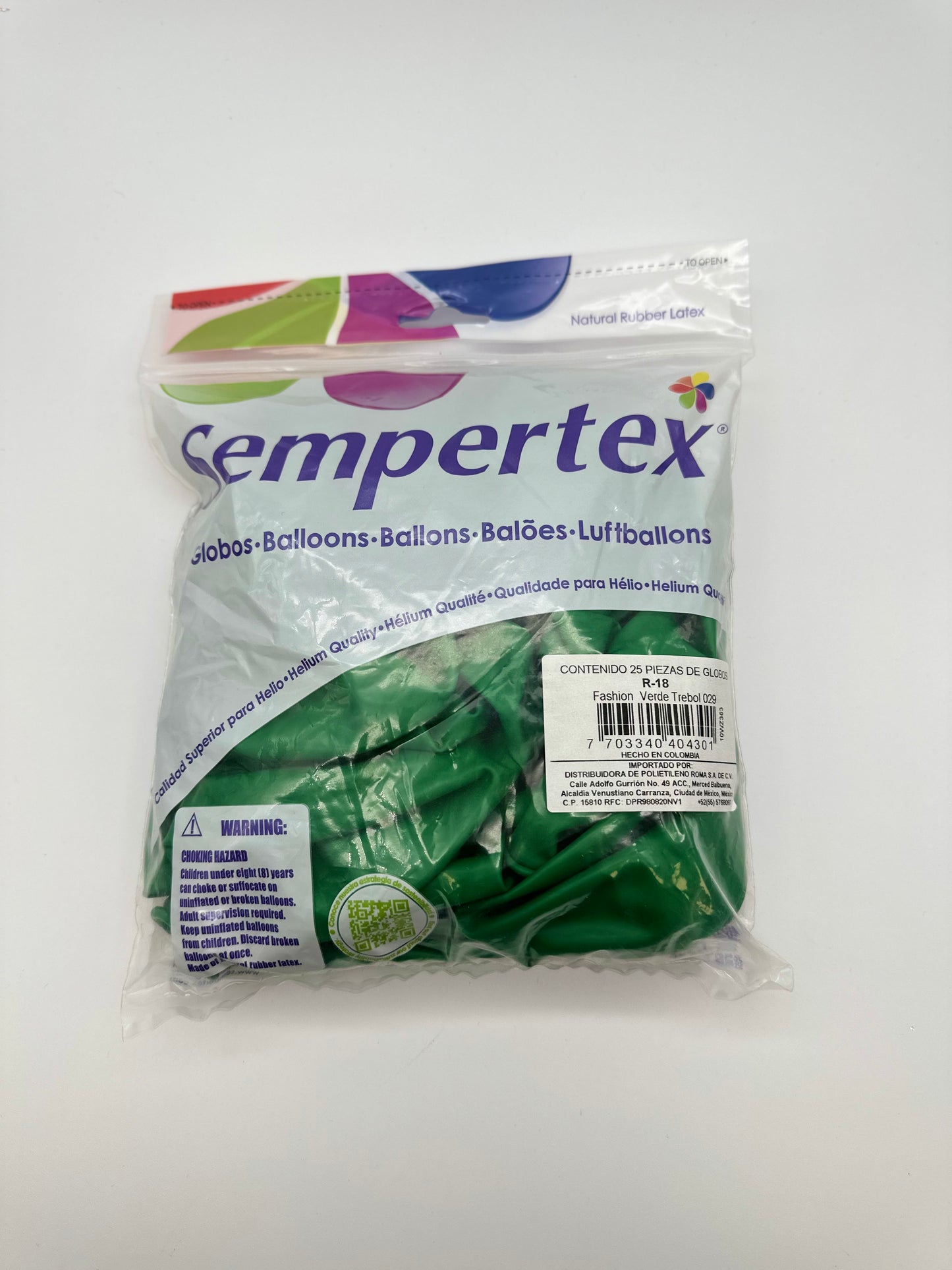 Fashion Verde Trébol 18" (Bolsa 25pzs) Sempertex