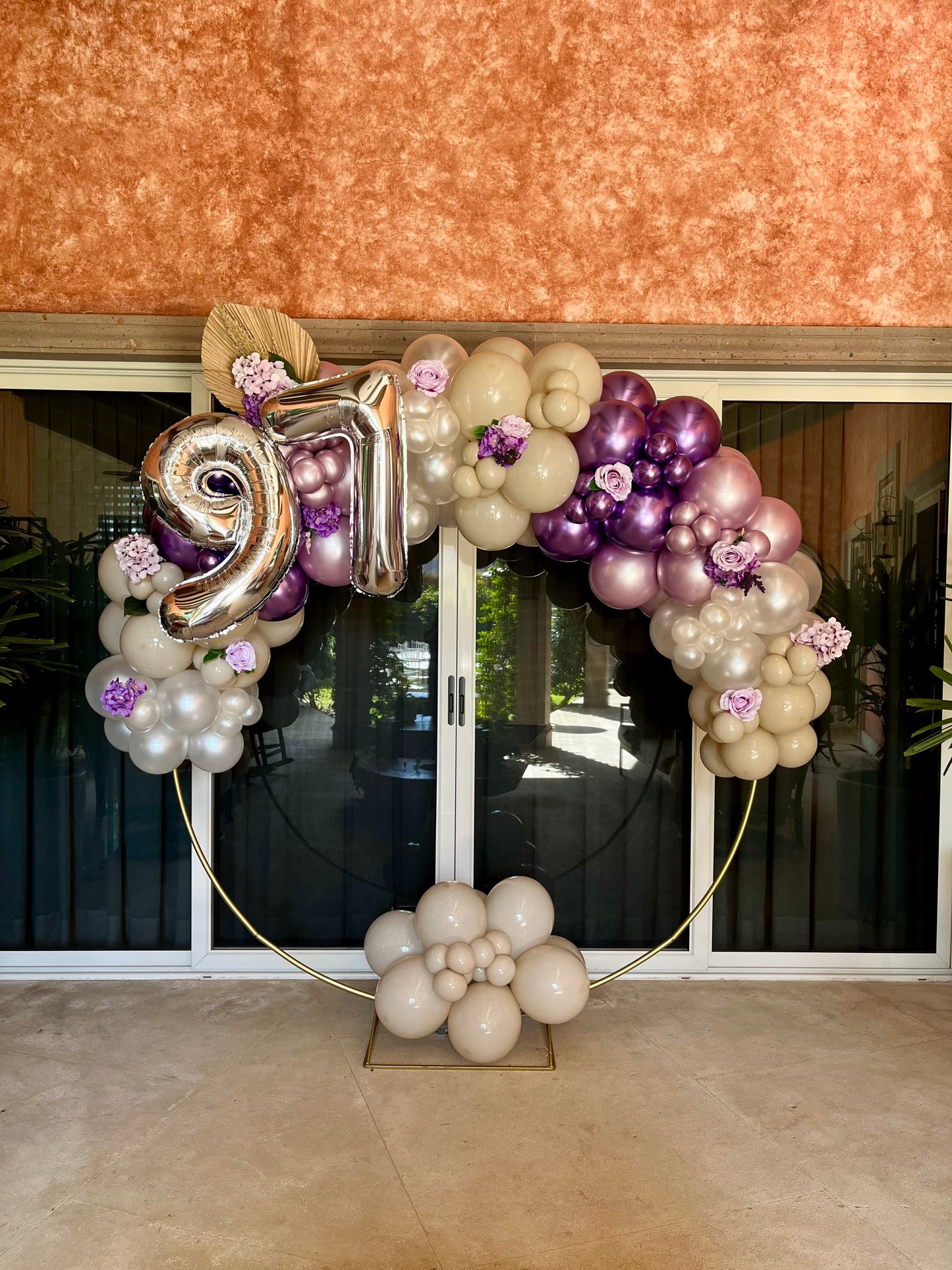 Aro Cumpleaños Con 1/2 Luna de Globos