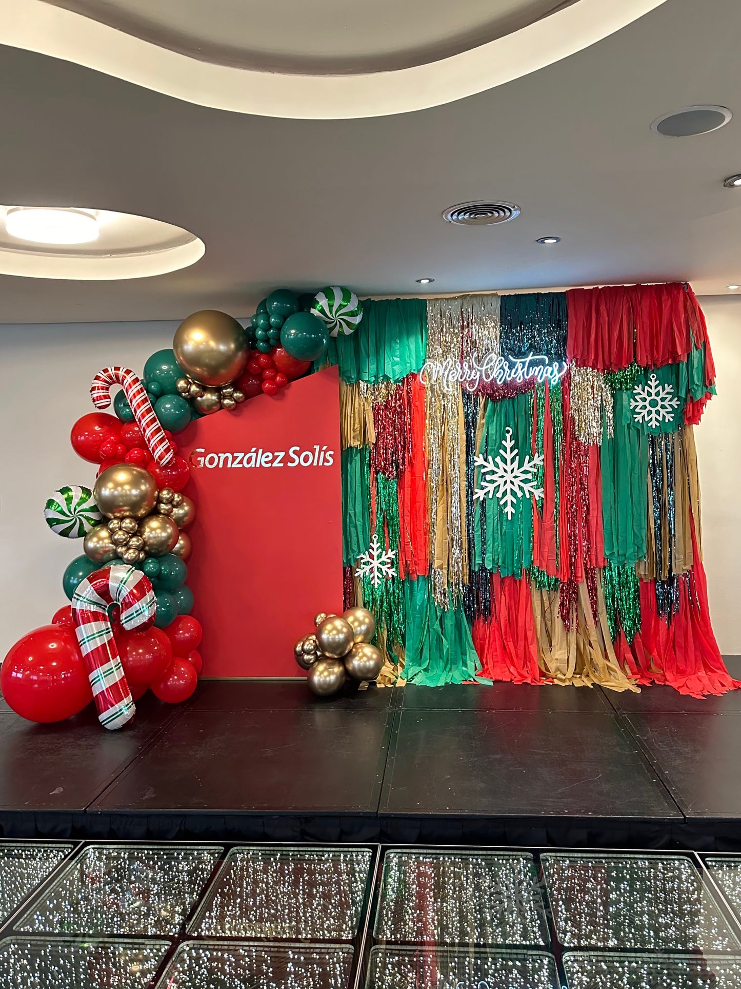 Mechas + Mampara con Logo Navidad