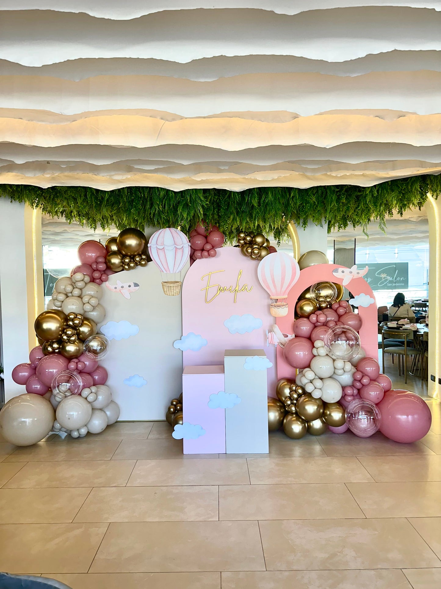 Set de 3 Mamparas Globos Aerostáticos Rosa