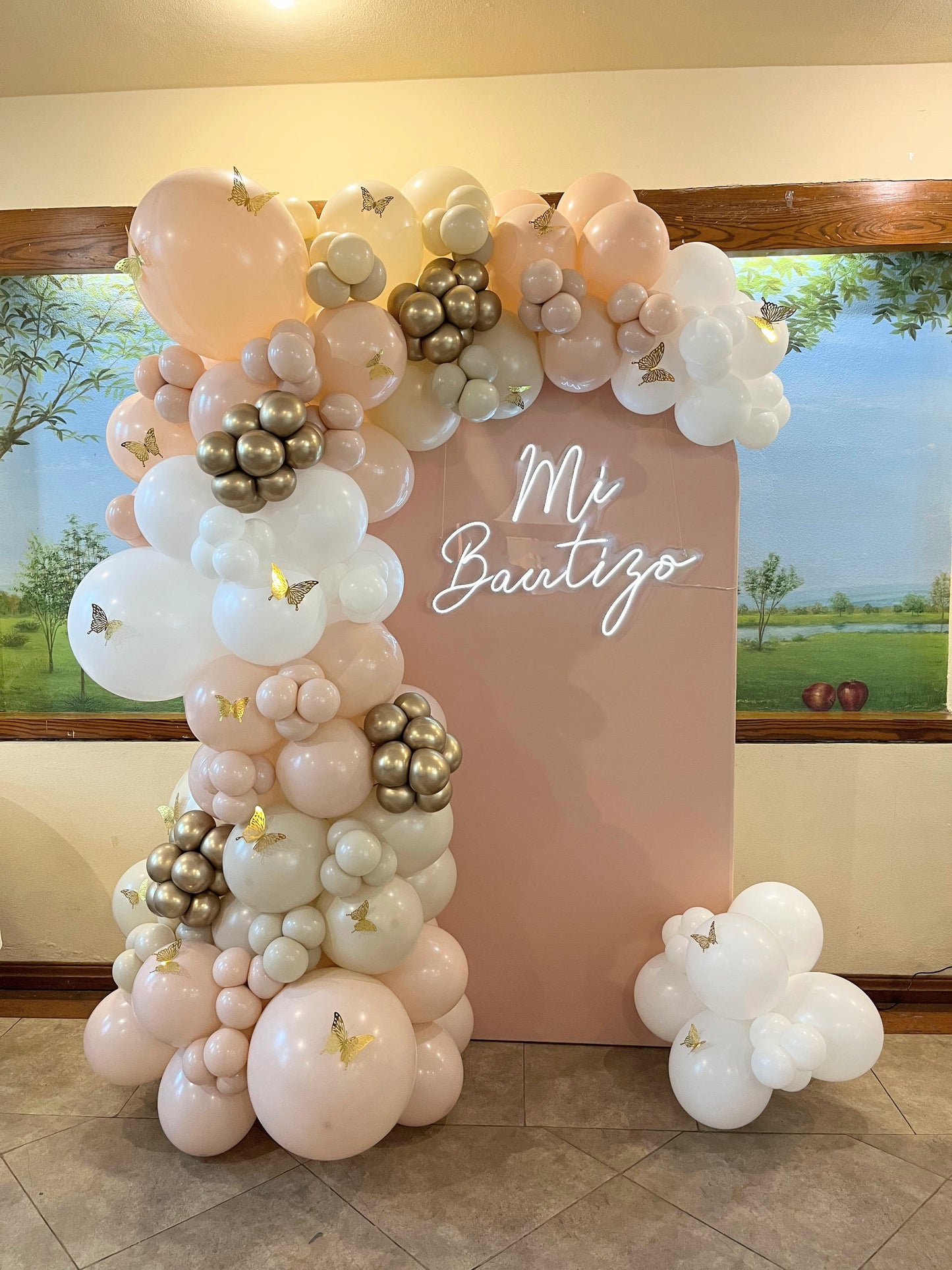 Mampara con Neón "Mi Bautizo"