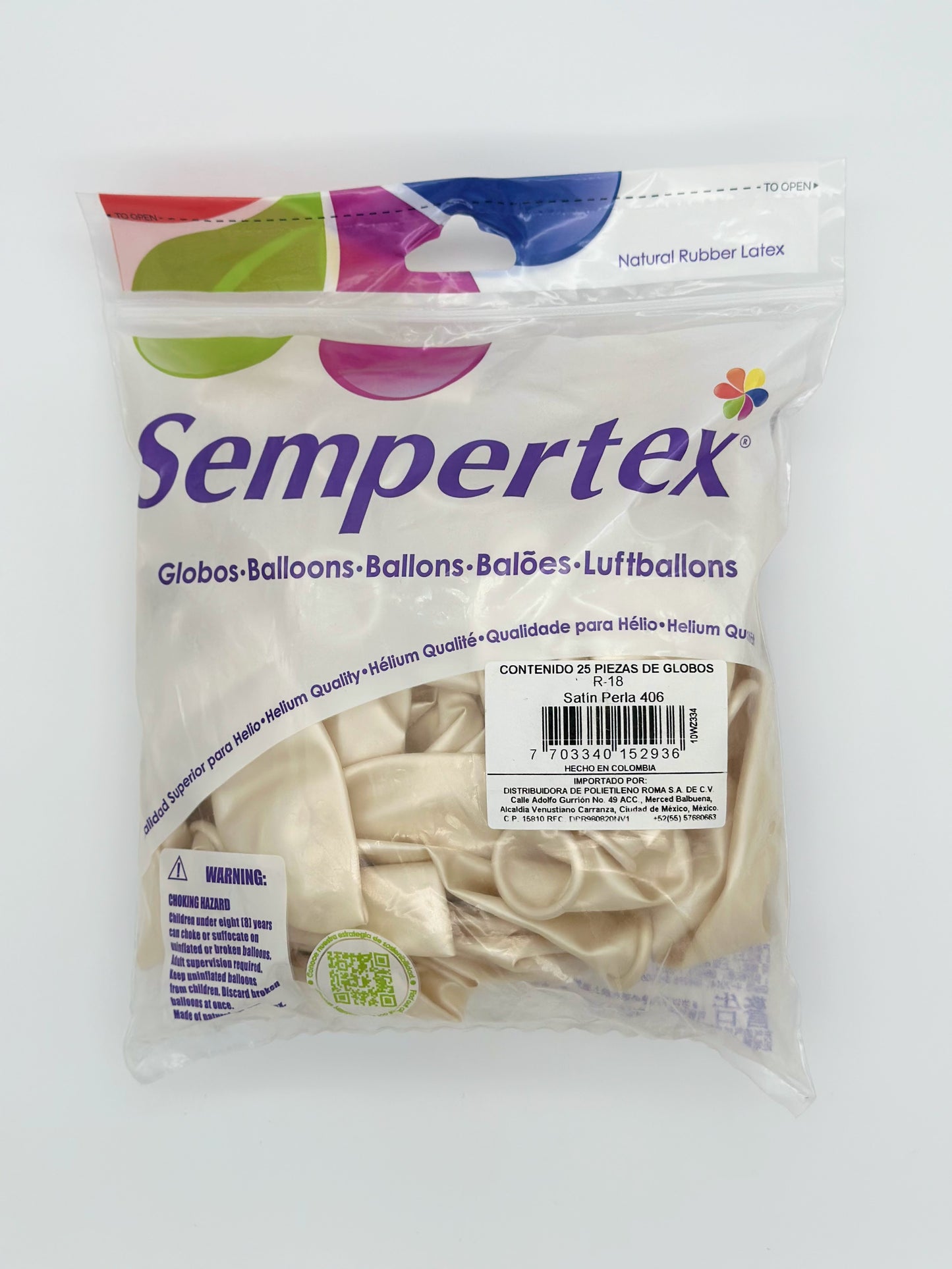 Satín Perla 18" (Bolsa 25pzs) Sempertex