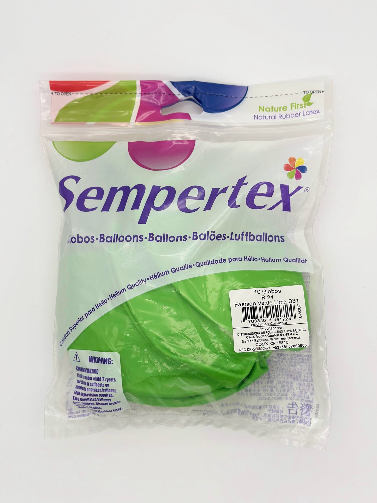 Fashion Verde Lima 24" (Bolsa 10pzs) Sempertex