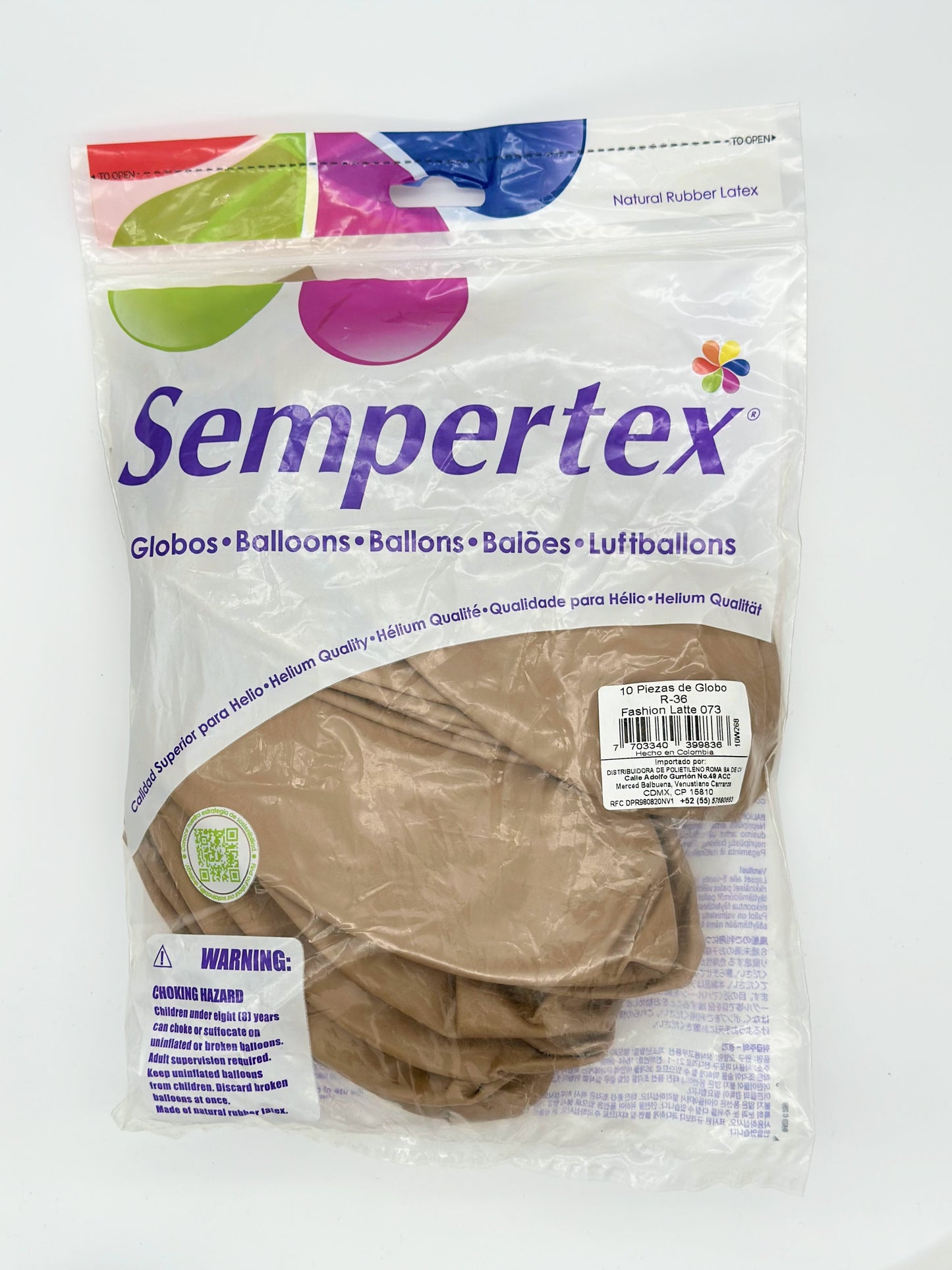 Fashion Latte 36" (Bolsa 10pzs) Sempertex