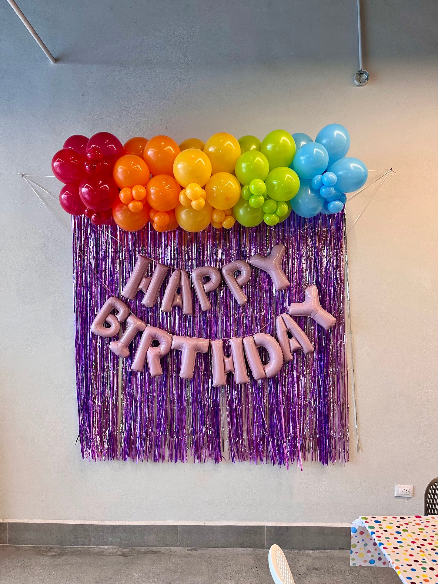 Set Mix Cortina Metálica Happy Birthday Colores