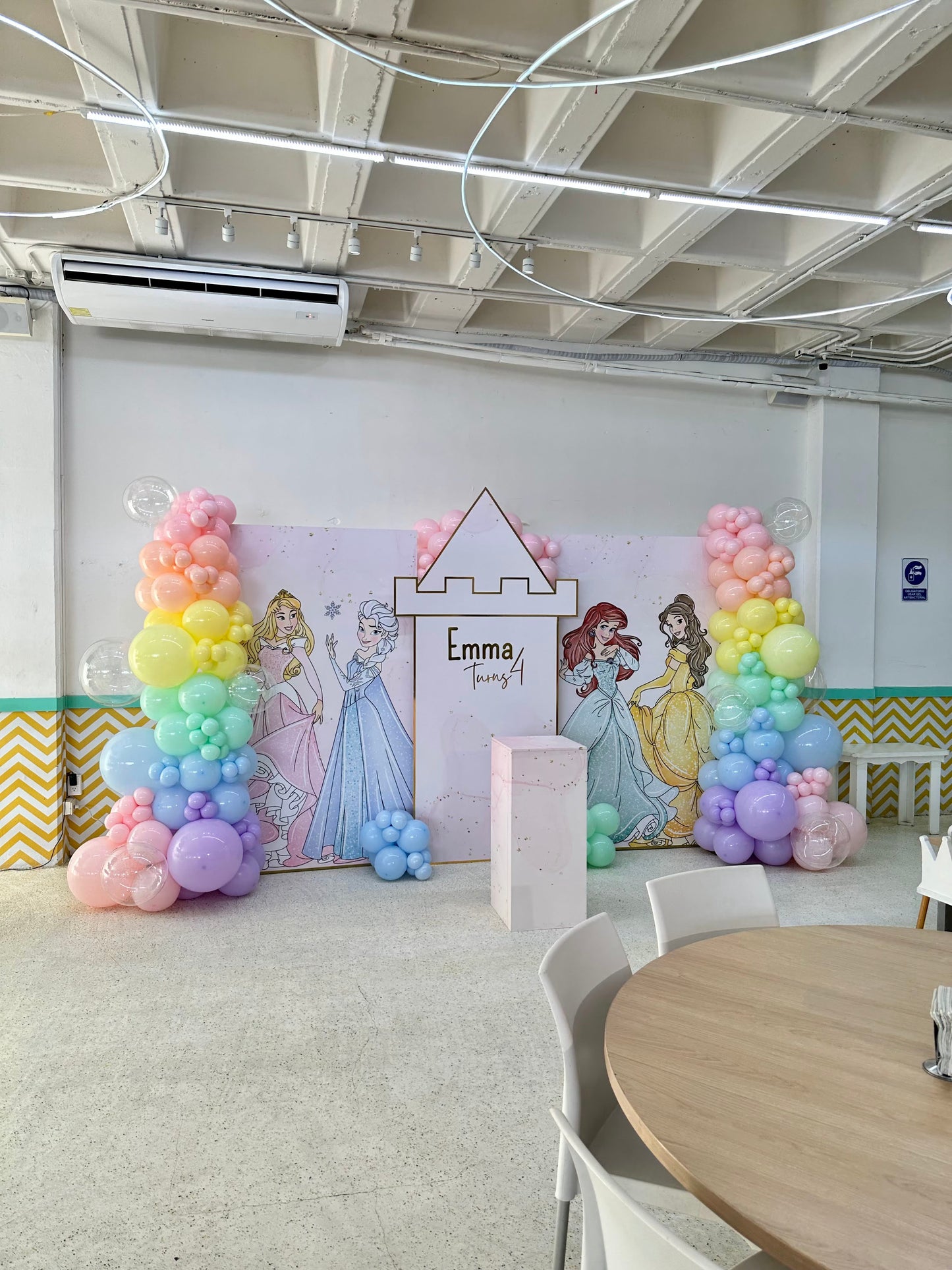 Set 3 Mamparas Princesas Disney colores Pasteles/ Acuarela