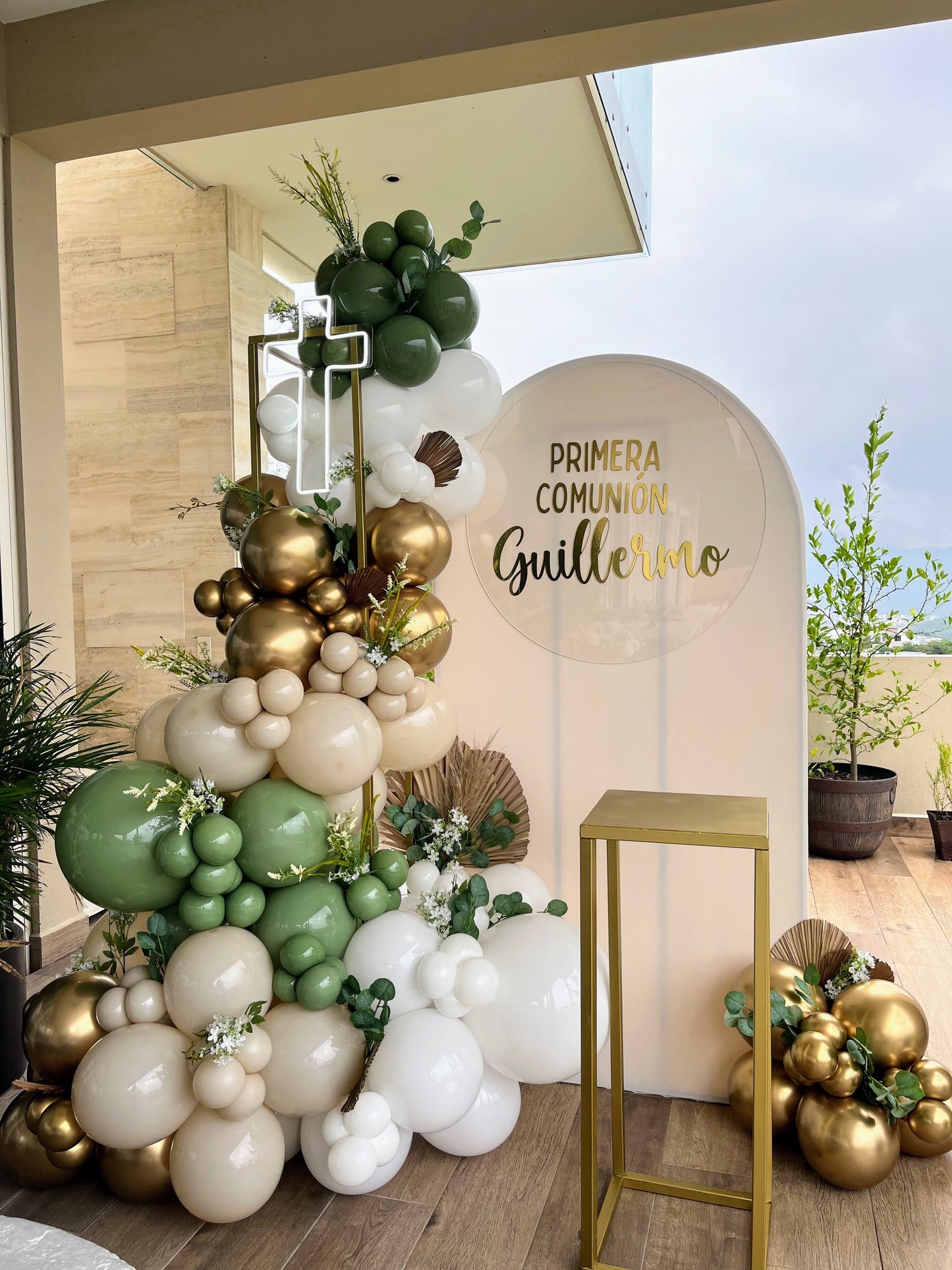 Mampara + Columna de Globos Comunión