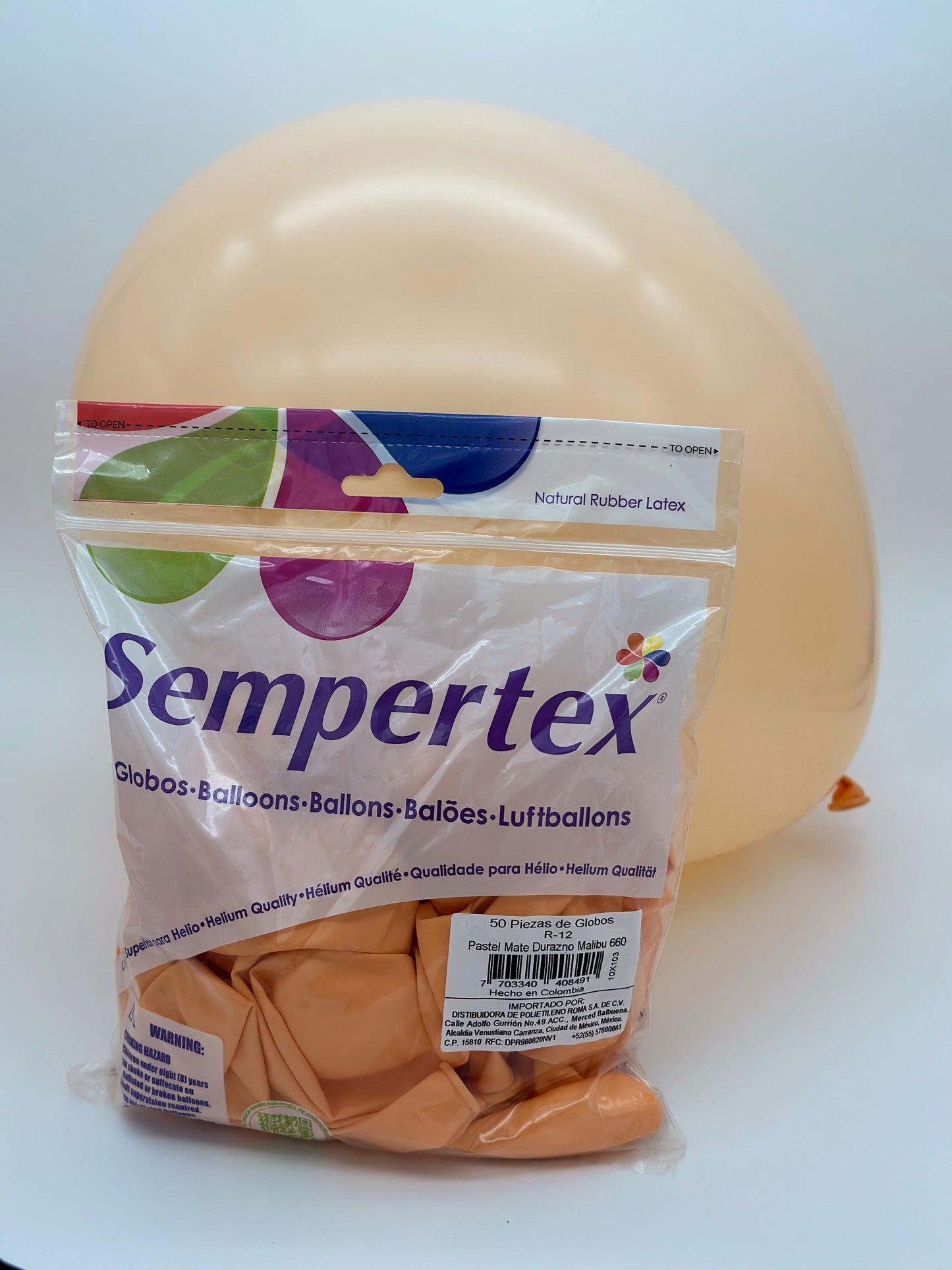 Pastel Mate 5" Sempertex (Bolsa 50pzs)