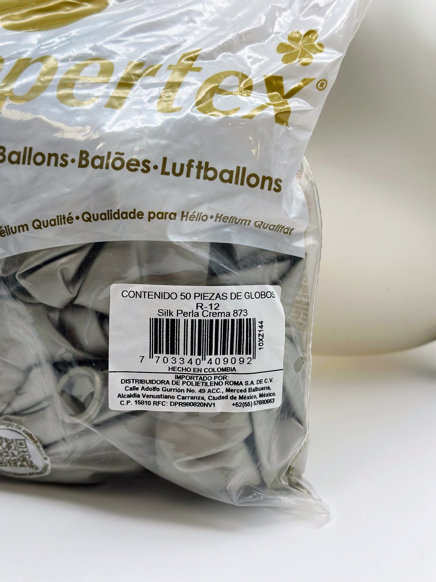 Silk Perla Crema 12" (Bolsa 50pzs) Sempertex