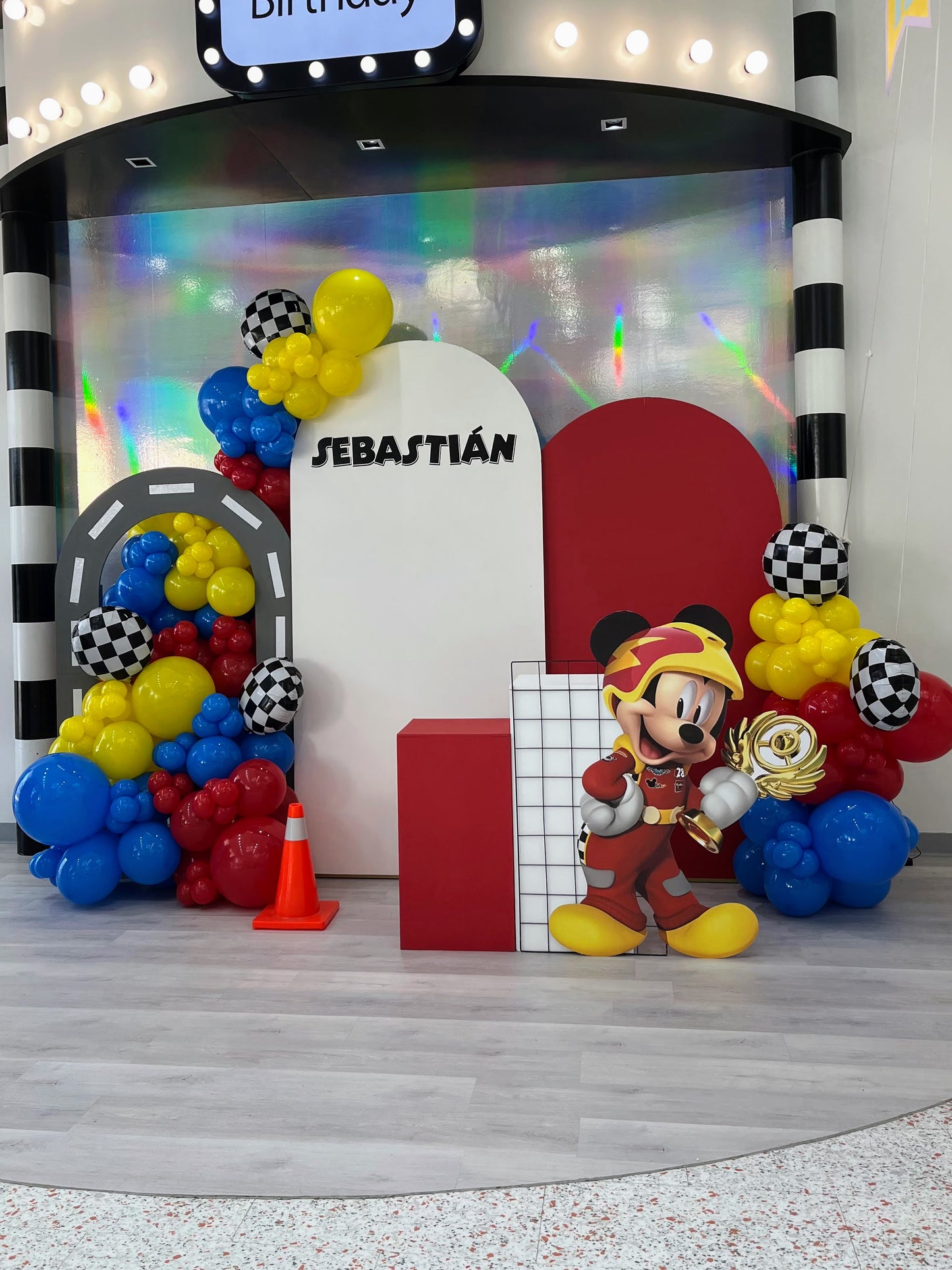 Set 2 Mamparas Mickey Carreras de Carros