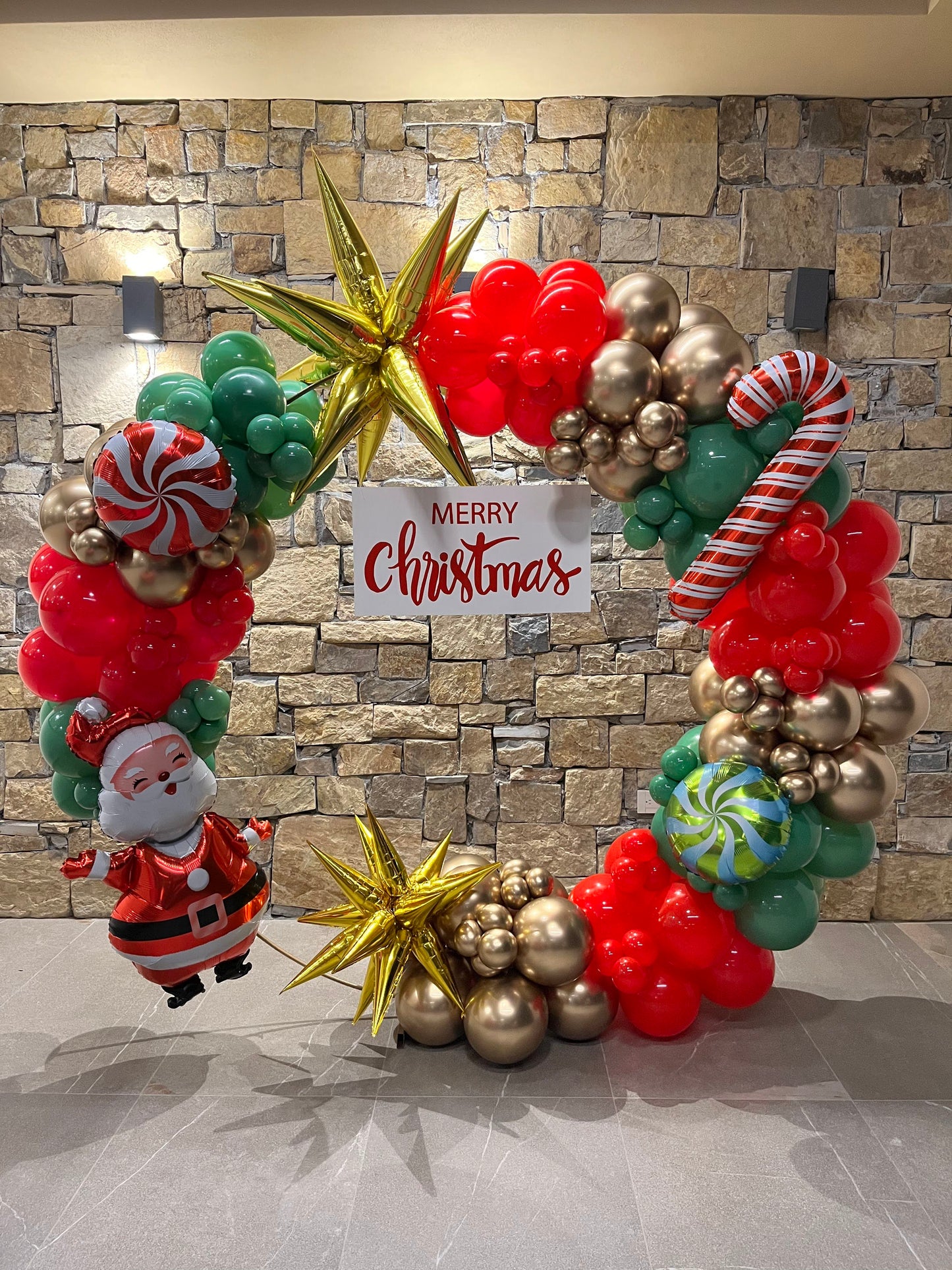 Aro Navidad + Letrero Personalizado