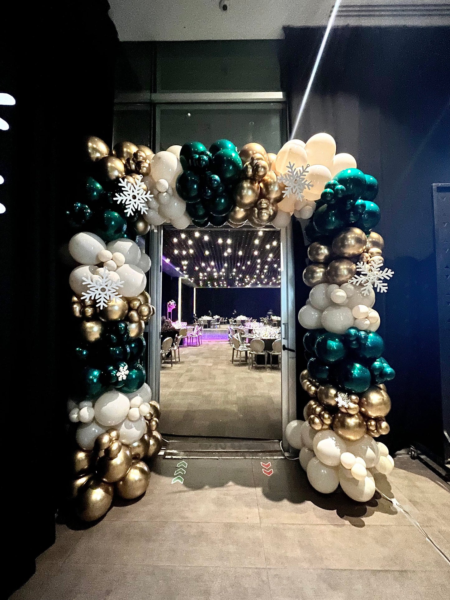 Marco de globos + Copos de Nieve