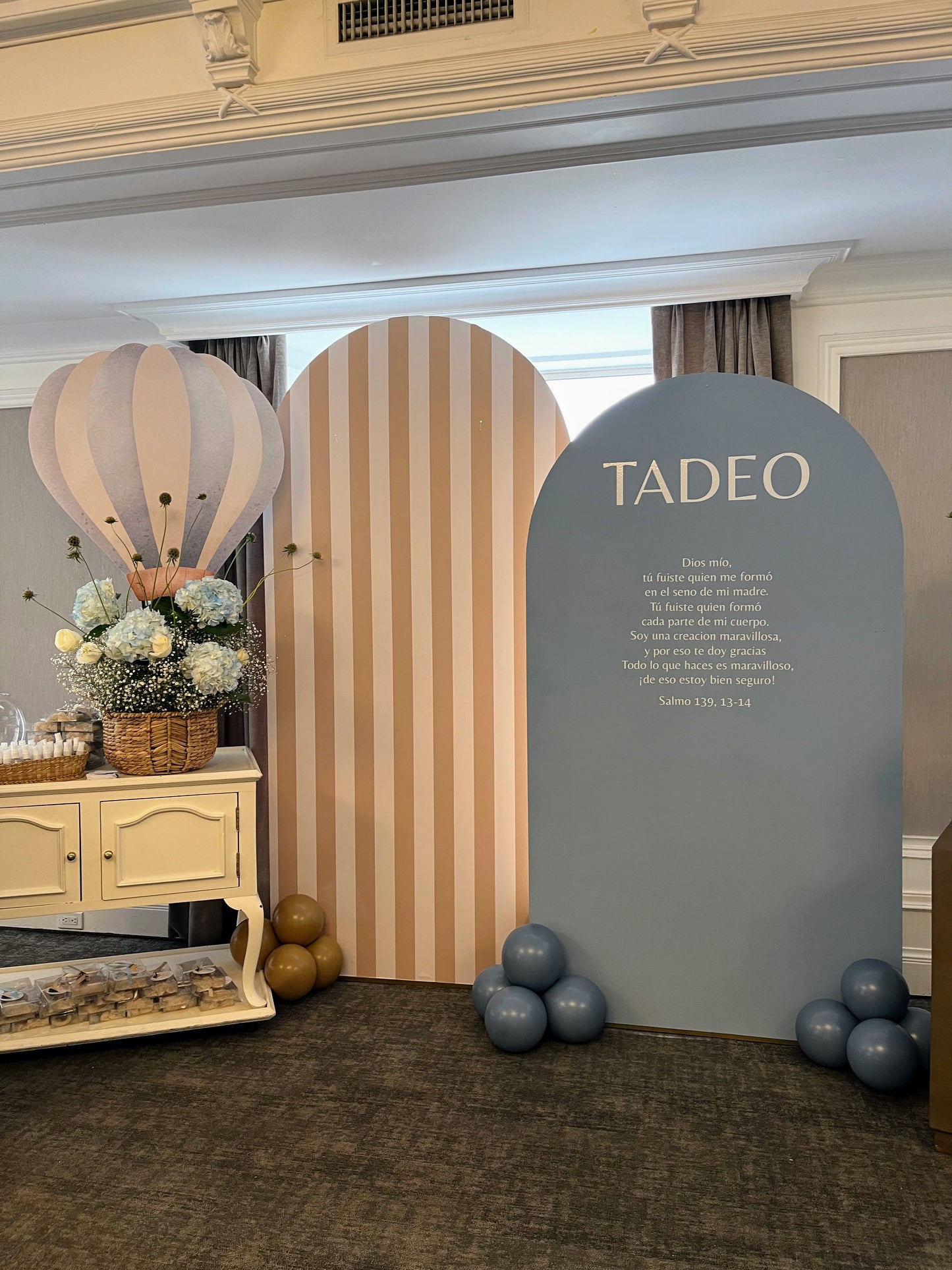 2 Mamparas Personalizadas + Globo Aerostático (sin globos)