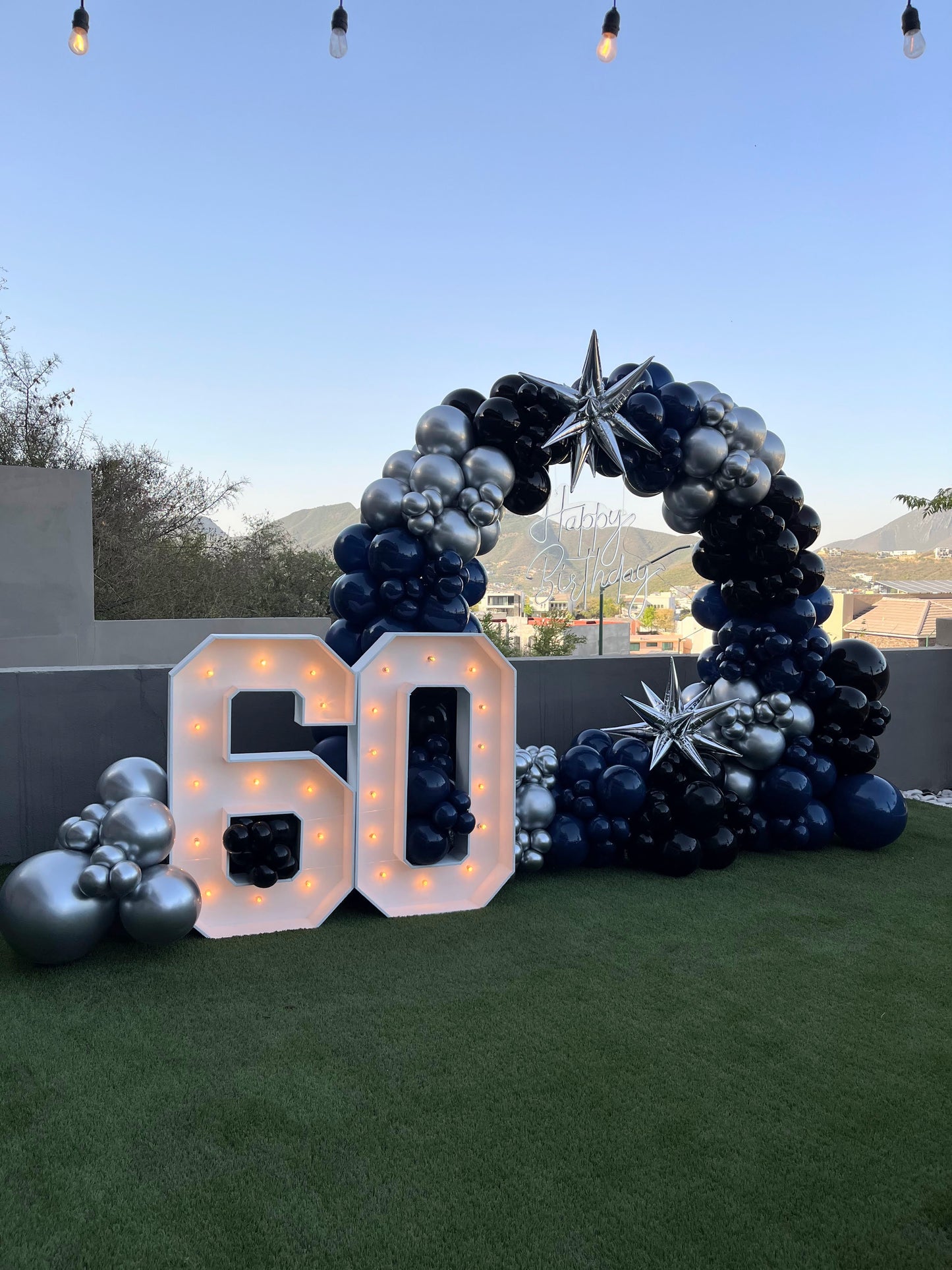 Aro + Números Iluminados Cumple 60