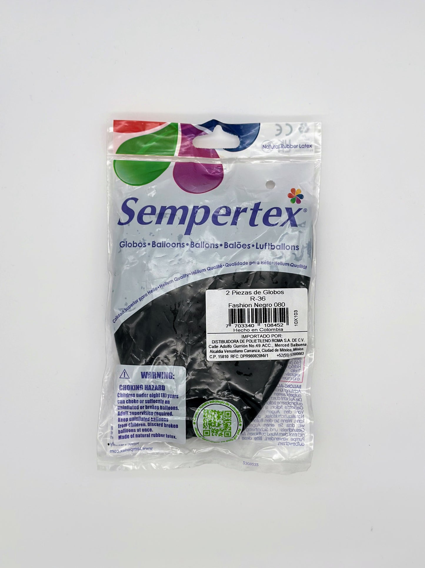 Fashion Negro 36" (Bolsa 2pzs) Sempertex