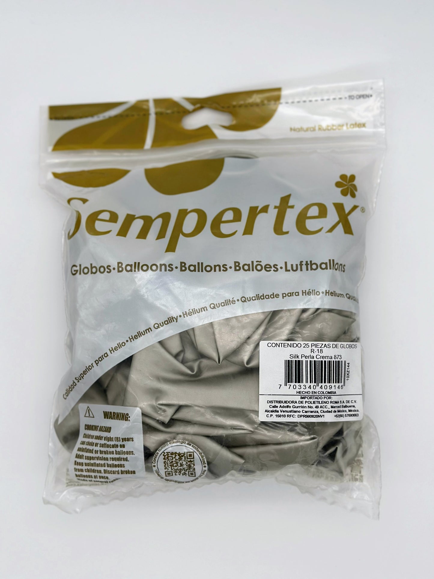 Silk Perla Crema 18" (Bolsa 25pzs) Sempertex