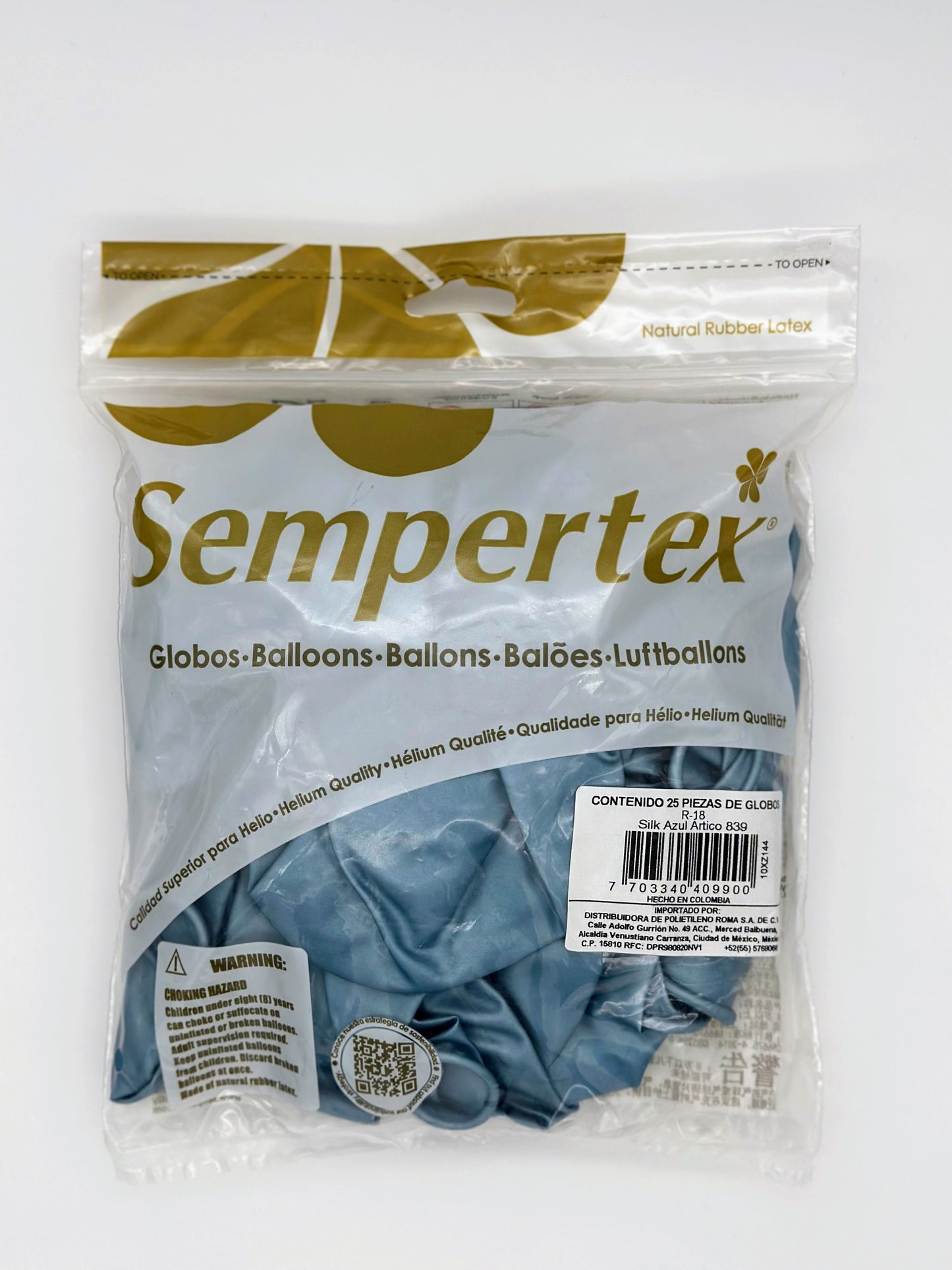 Silk Azul Ártico 18" (Bolsa 25pzs) Sempertex