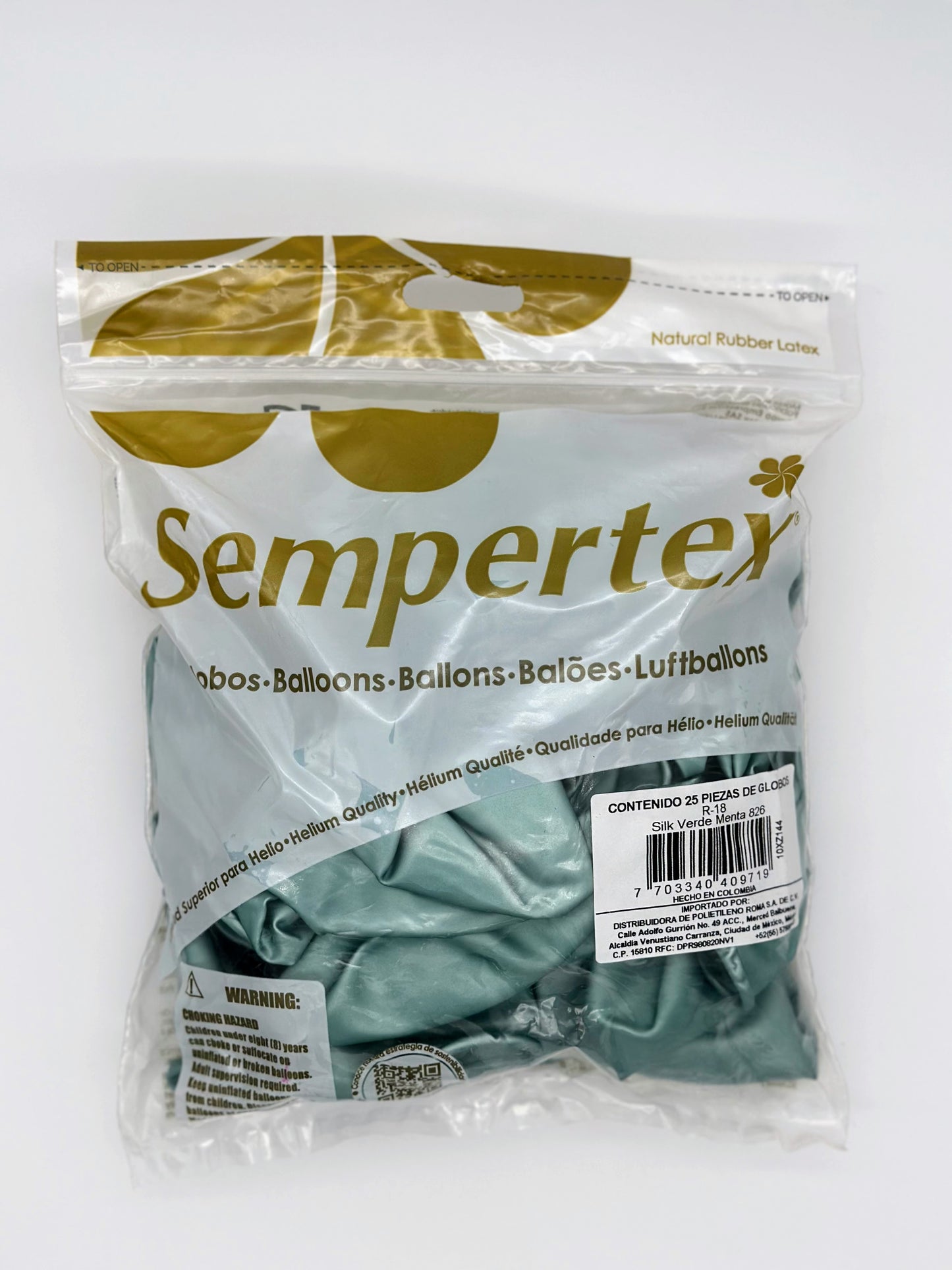 Silk Verde Menta 18" (Bolsa 25pzs) Sempertex