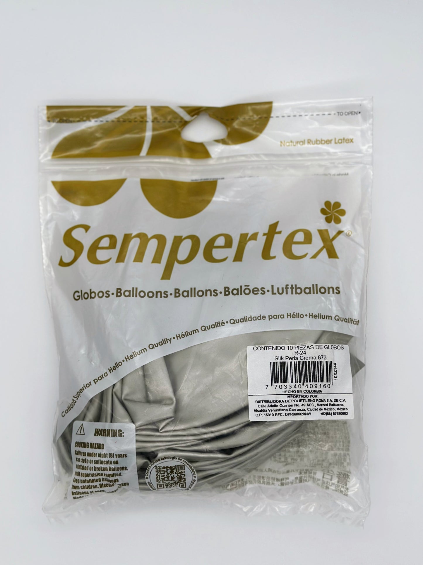 Silk Perla Crema 24" (Bolsa 10pzs) Sempertex