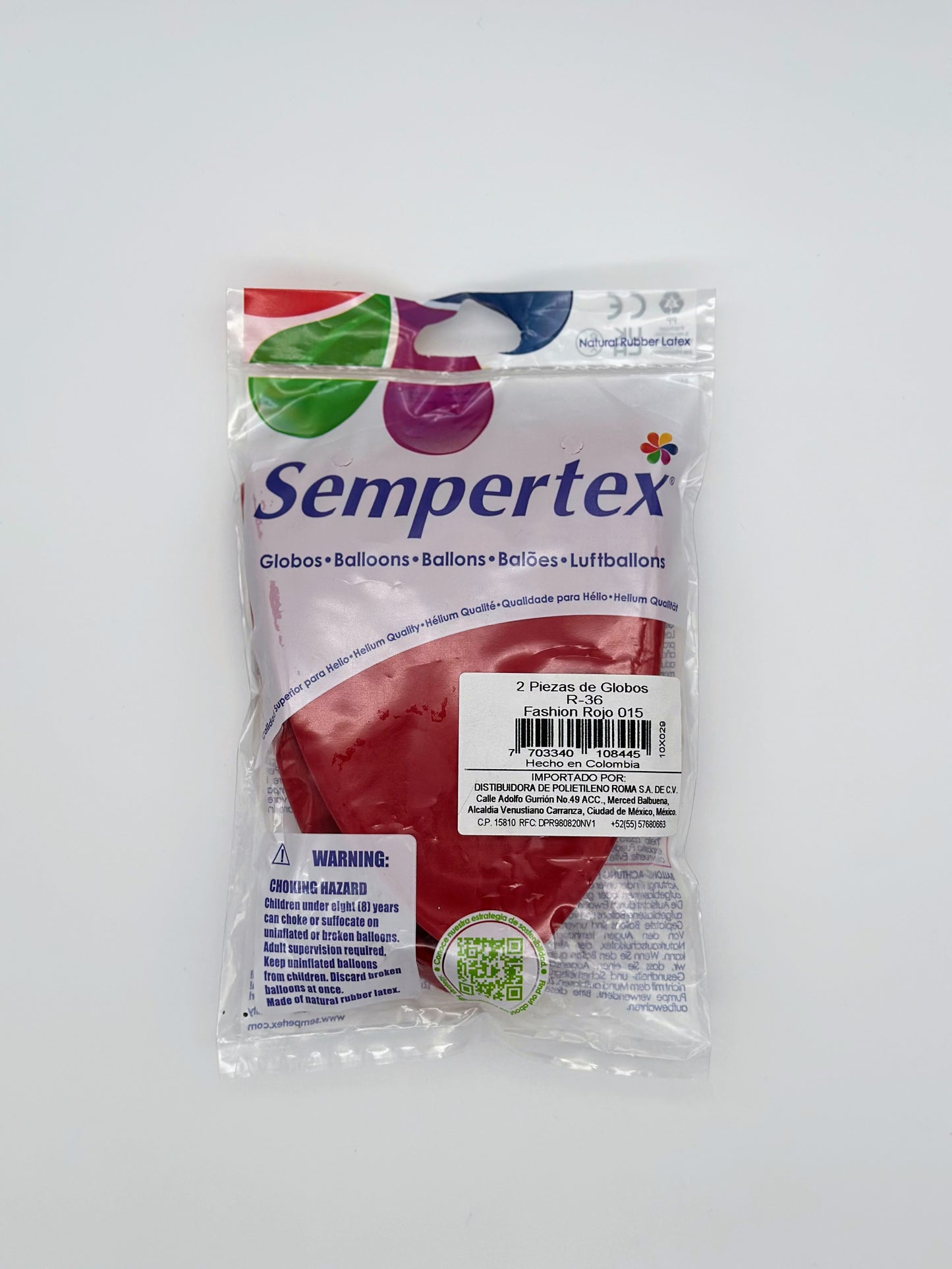 Fashion Rojo 36" (Bolsa 2pzs) Sempertex