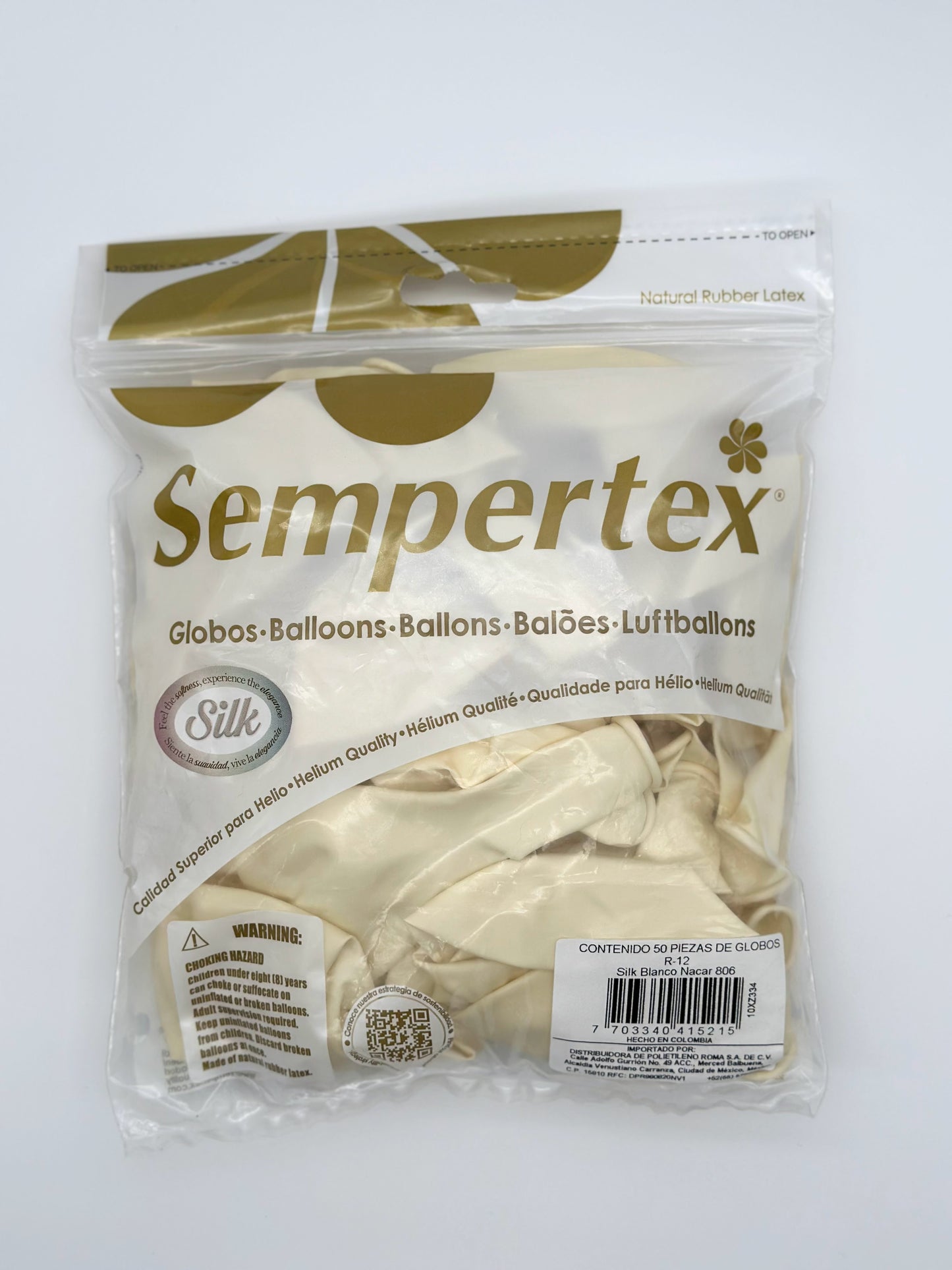 Silk Blanco Nacar 12" (Bolsa 50pzs) Sempertex