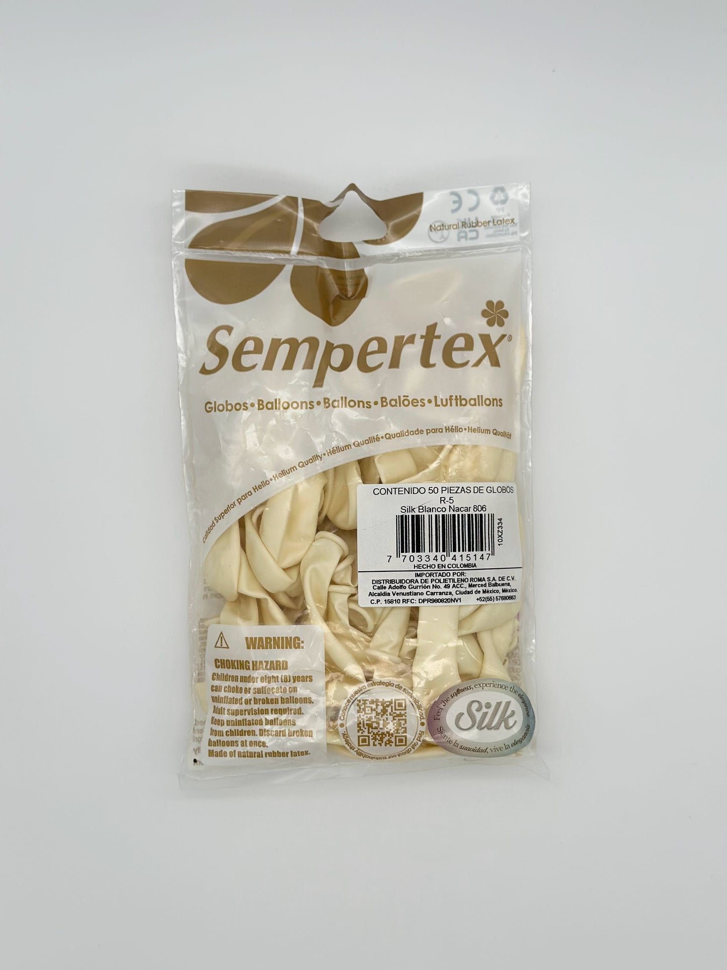 Silk Blanco Nacar 5" (Bolsa 50pzs) Sempertex