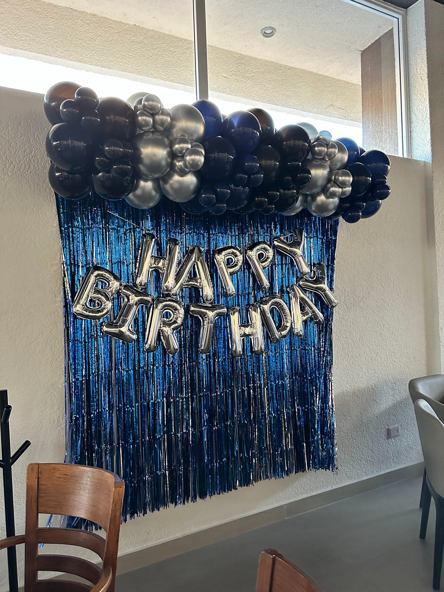 Set Mix Cortina Metálica Happy Birthday Azul