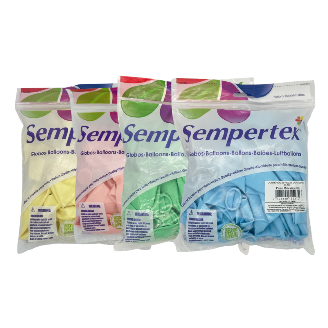 Pastel Mate 18" Sempertex (Bolsa 25pzs)