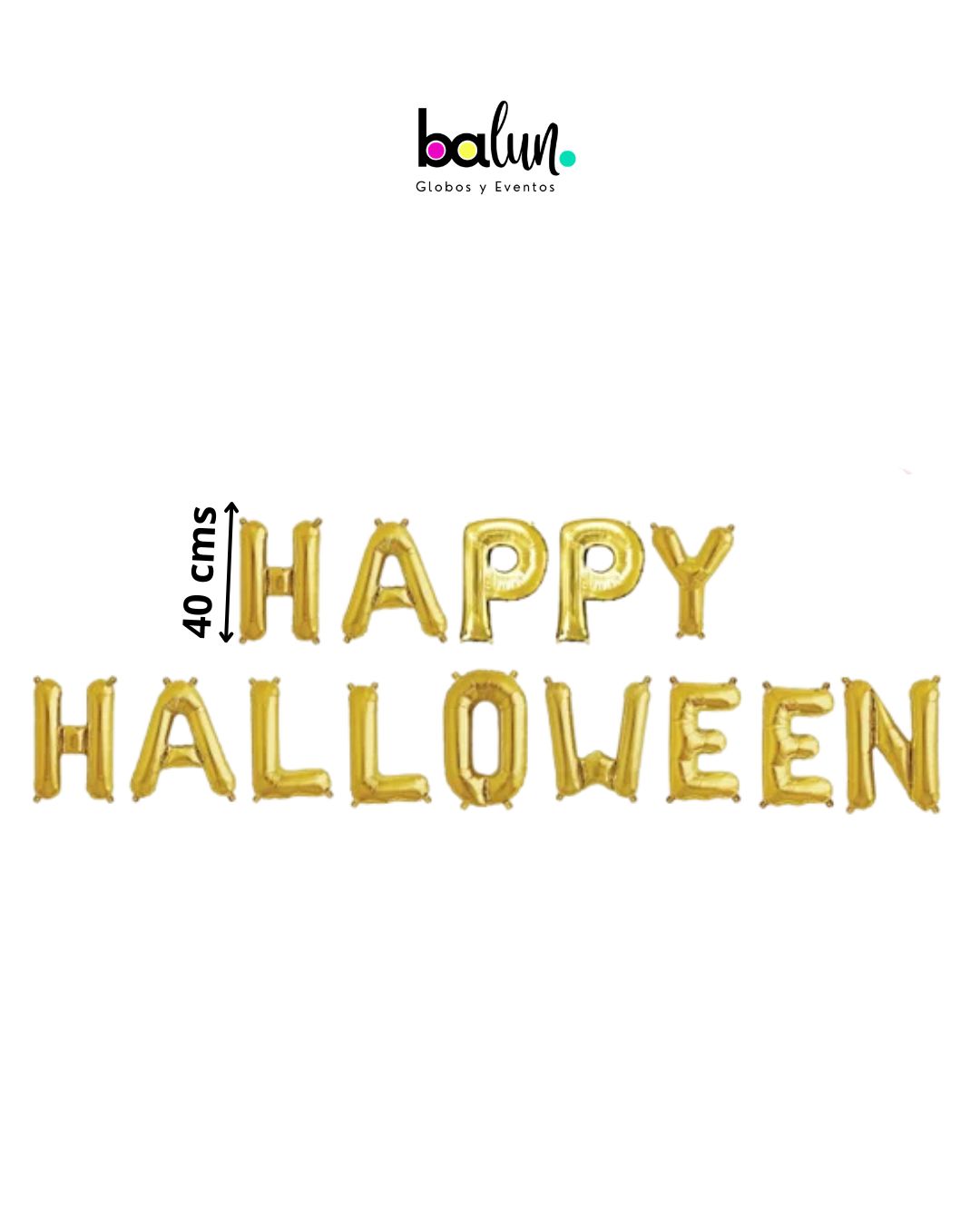 Banner Globo Happy Halloween Dorado