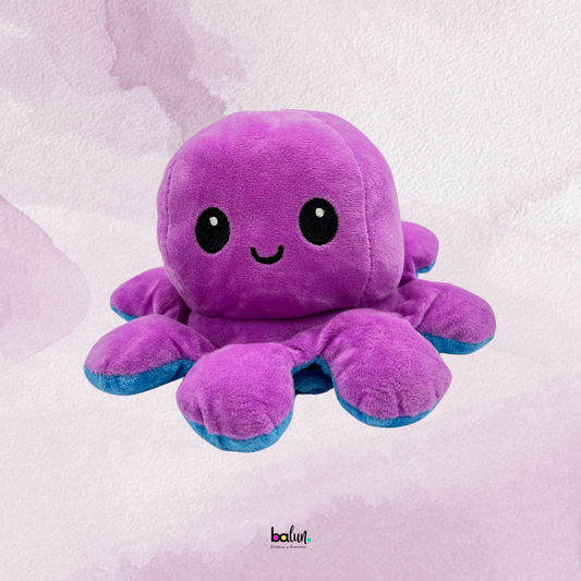 Peluche Pulpo Reversible Morado/ Azul
