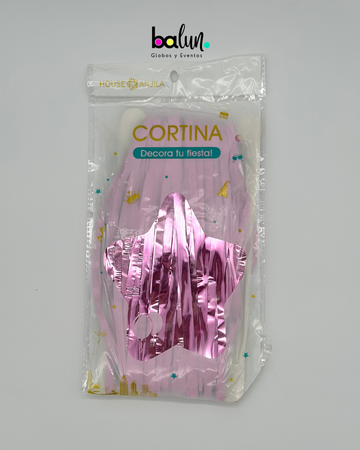 Cortina Color Rosa Lila Metálico