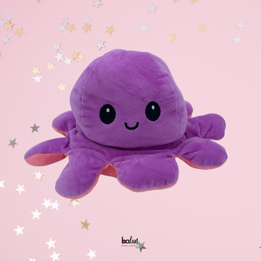 Peluche Pulpo Reversible Morado/ Rosa