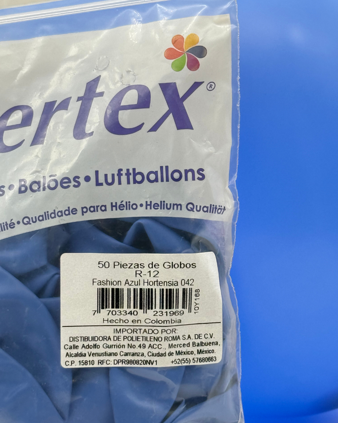 Fashion Azul Hortensia 12" (Bolsa 50pzs) Sempertex