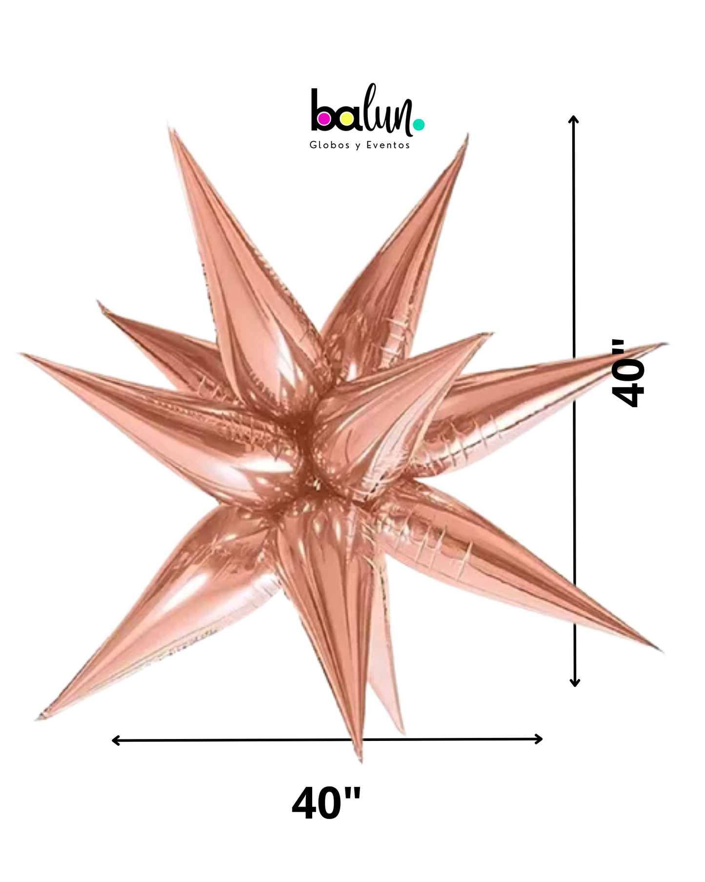 Estrella de 12 Picos 40" Rose Gold