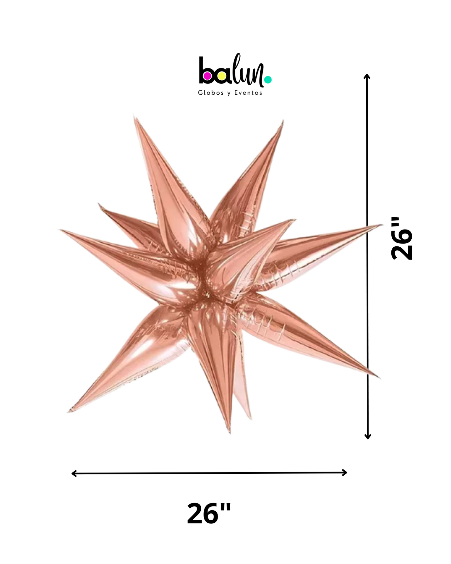 Estrella de 12 Picos 26" Rose Gold