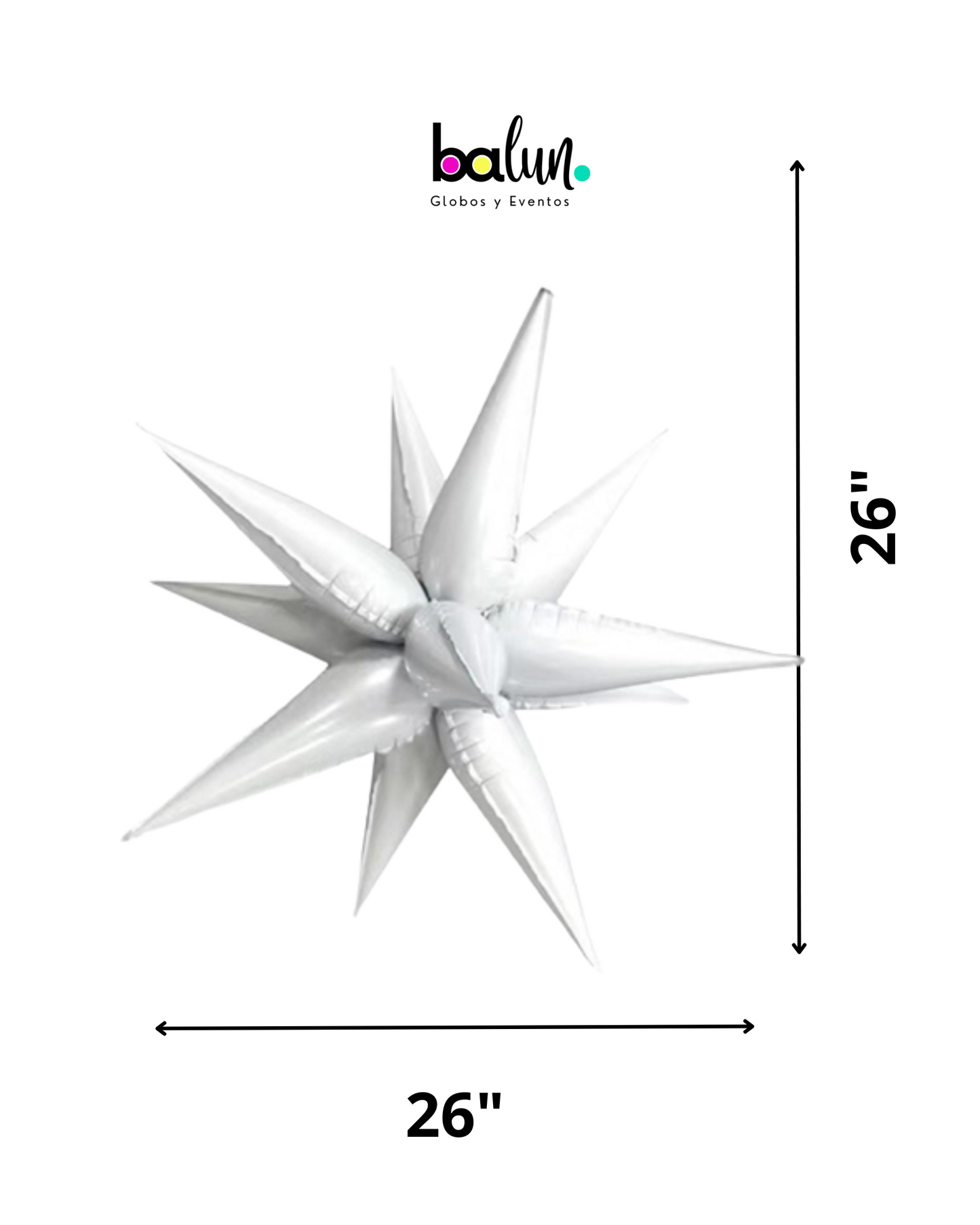 Estrella de 12 Picos 26" Blanco