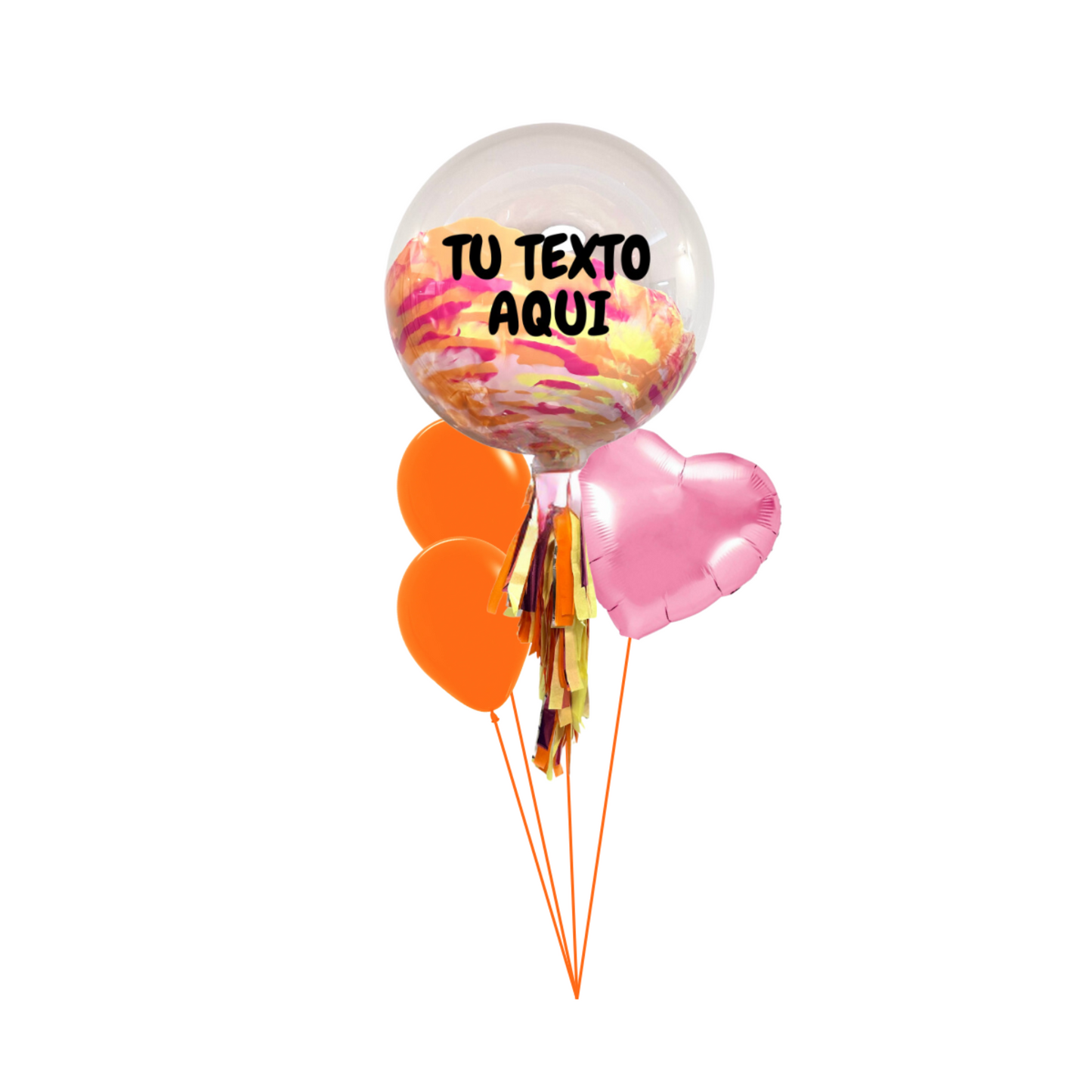 2 Globos Látex + 1 Corazón