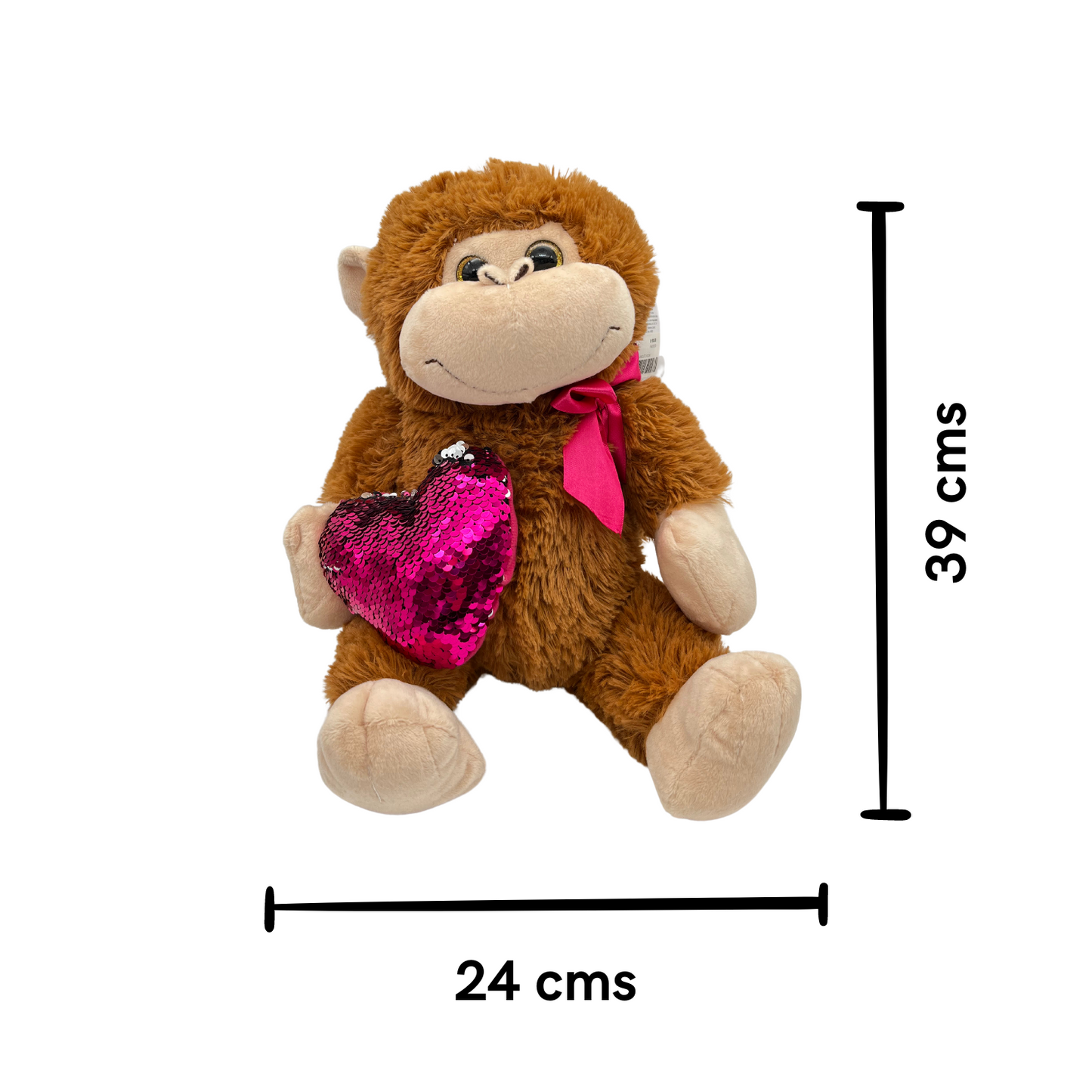 Peluche Changuito Café Claro con Corazón